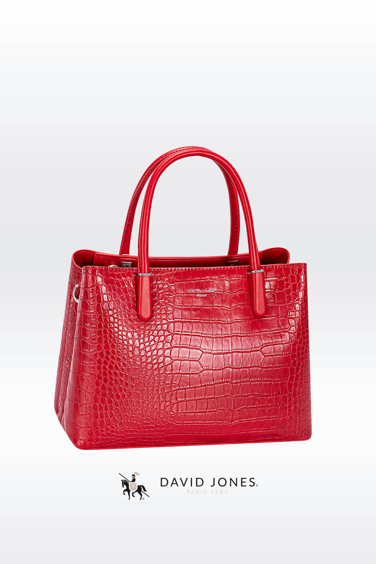 CM8329-VS Croco Trapeze Handbag by David Jones | Paris Fashion Shops