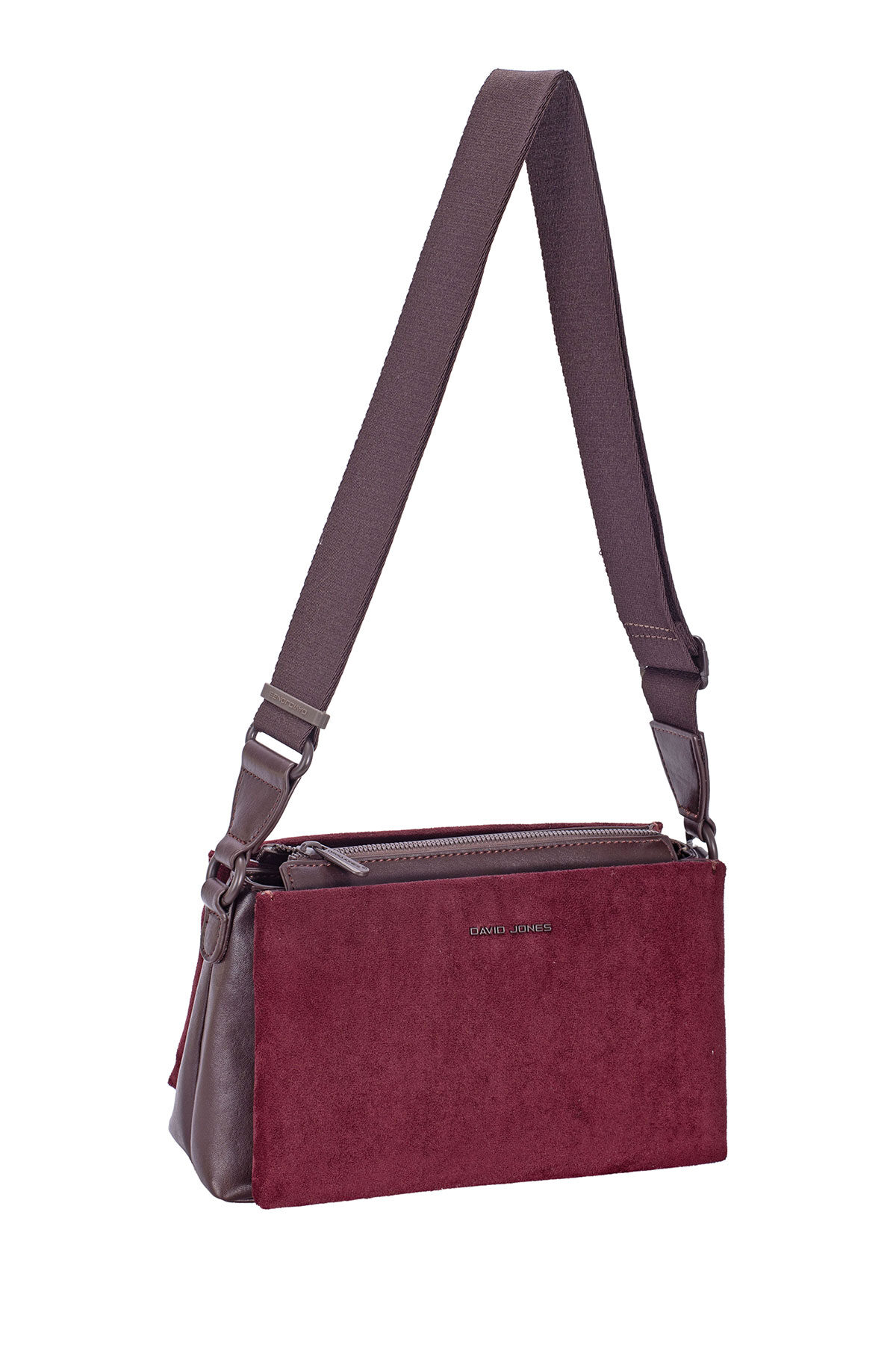 Grossista David Jones - CM8596 Borsa a tracolla effetto nabuk David Jones