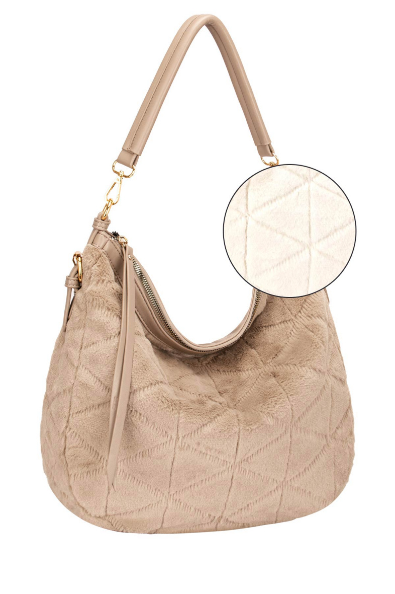 Grossiste David Jones - Sac hobo en fourrure synthétique David Jones 7070-1