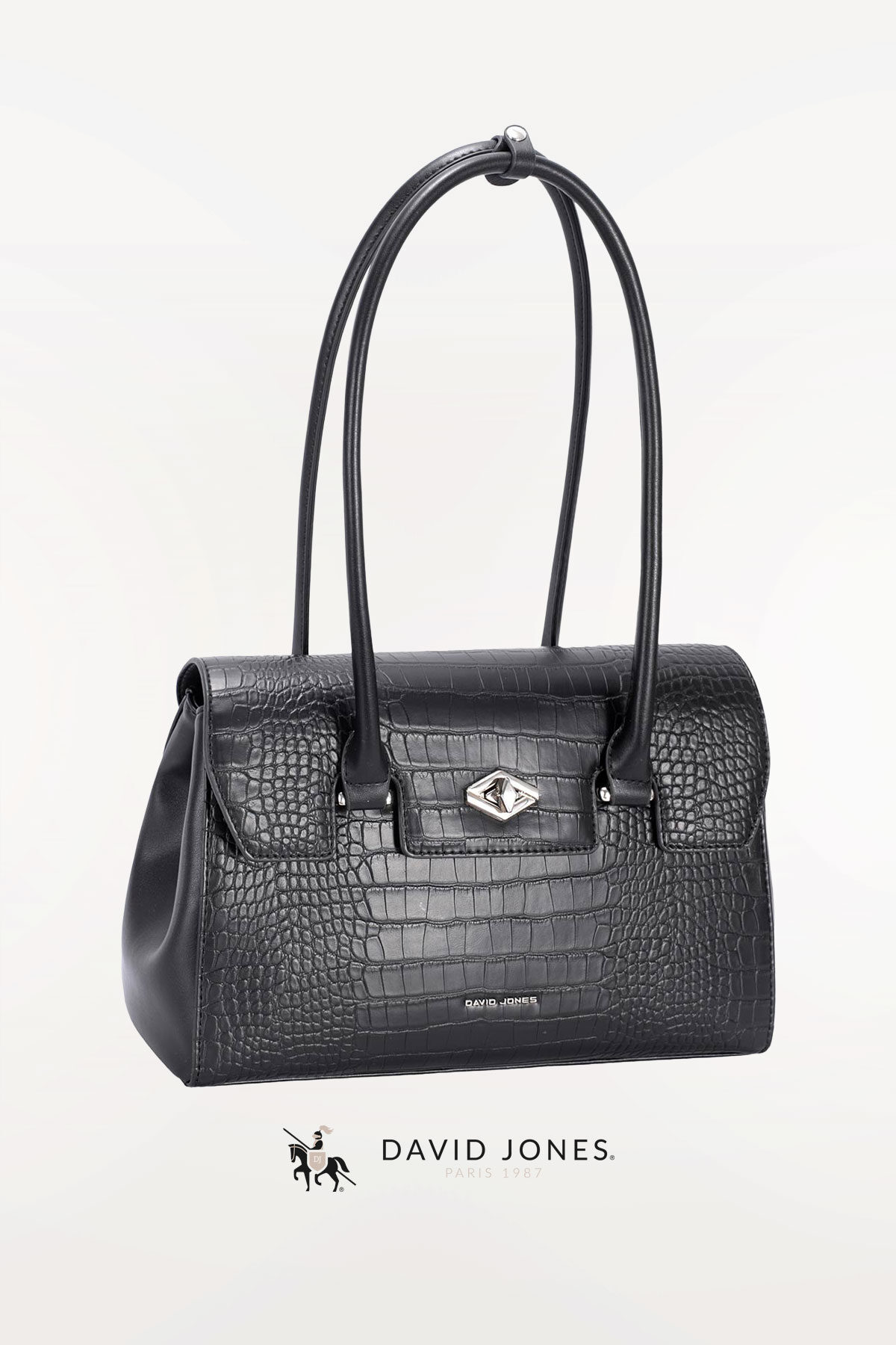 Grossista David Jones - CM8319-VS Borsa a Spalla con Patta Croco David Jones