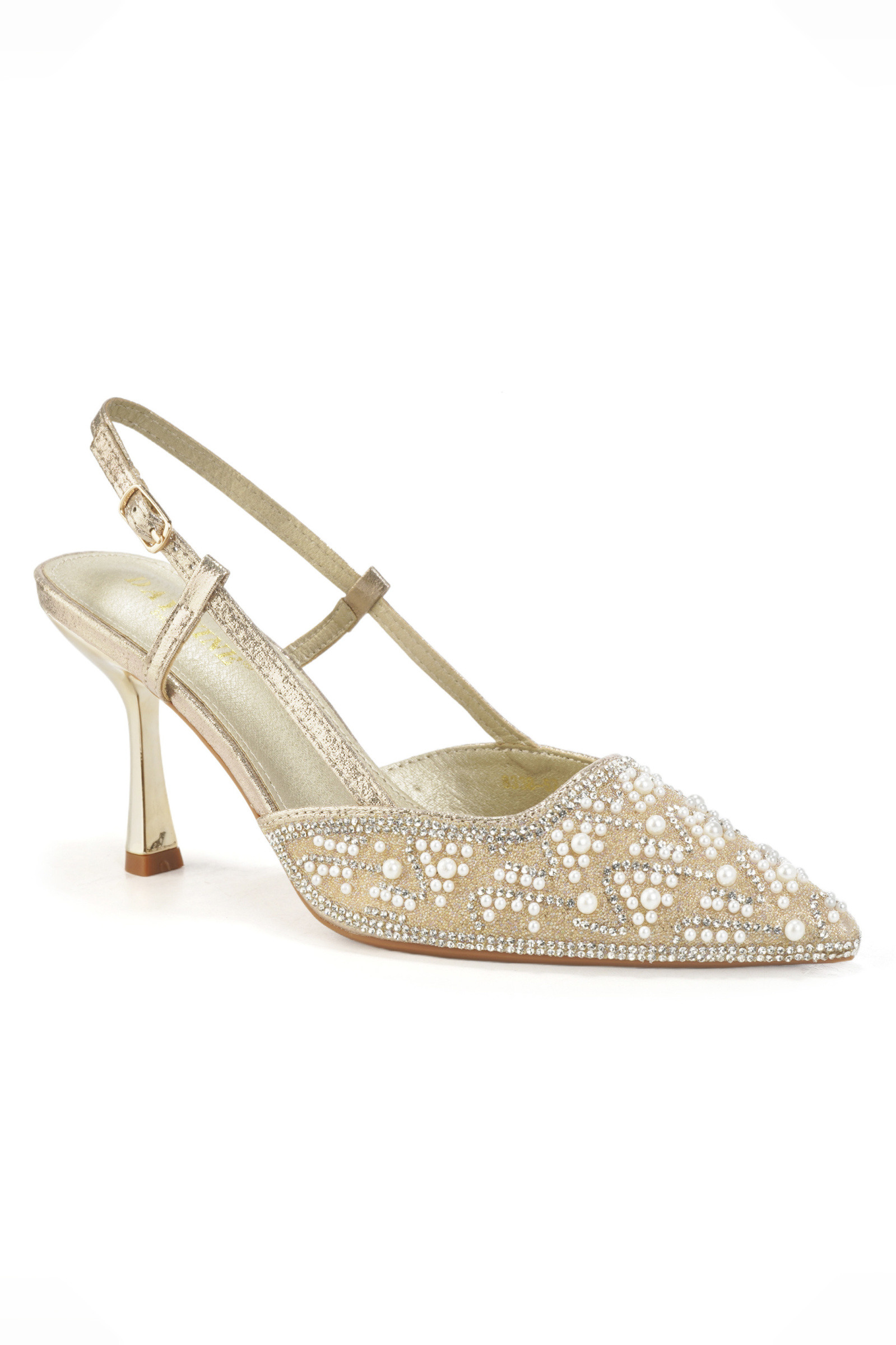 Grossiste DAY-VINE - Escarpins slingback perles et strass – Bout pointu talon haut mariée