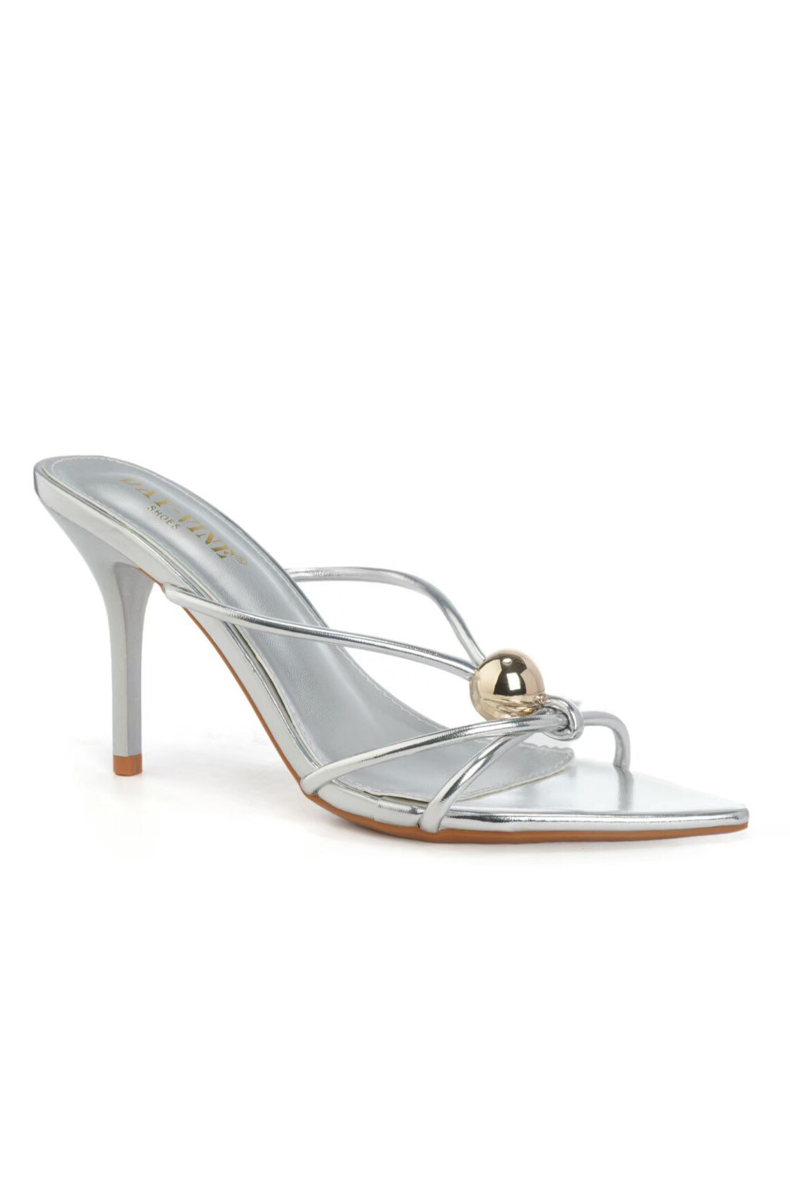Wholesaler DAY-VINE - Women's Gold Pearl Toe Strap Stiletto Mules
