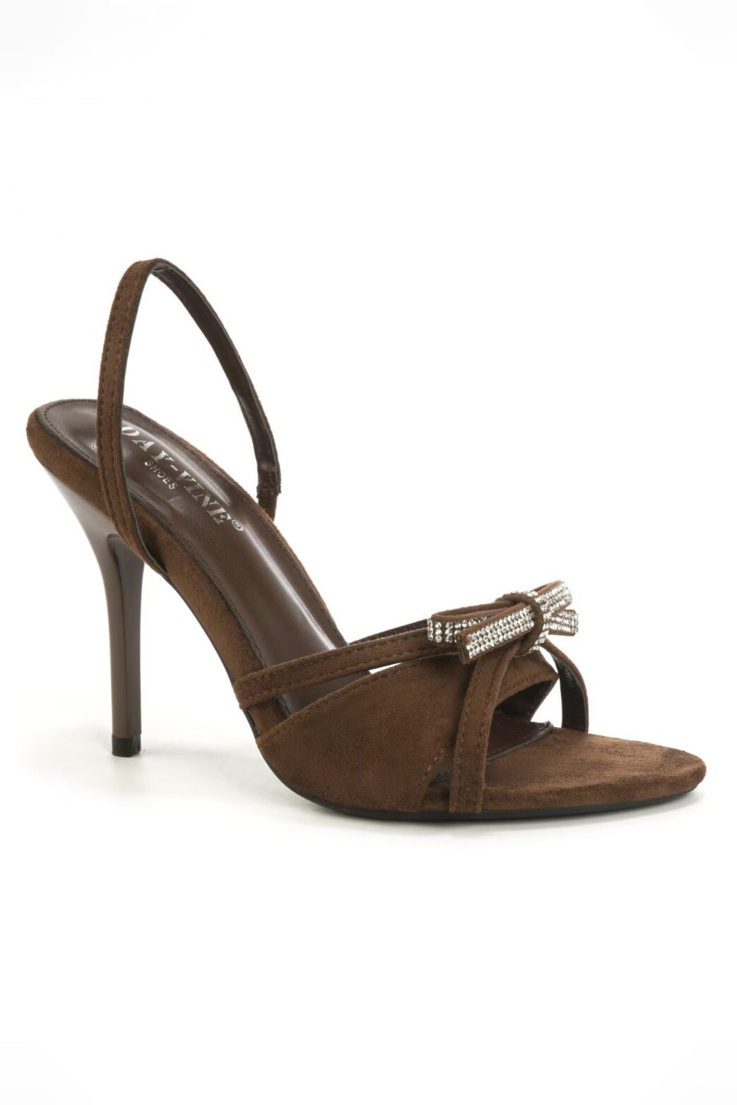 Grossista DAY-VINE - Sandali Slingback Donna Tacco a Spillo – Cinturini in Camoscio con Fiocco di Strass | Eleganza da Sera