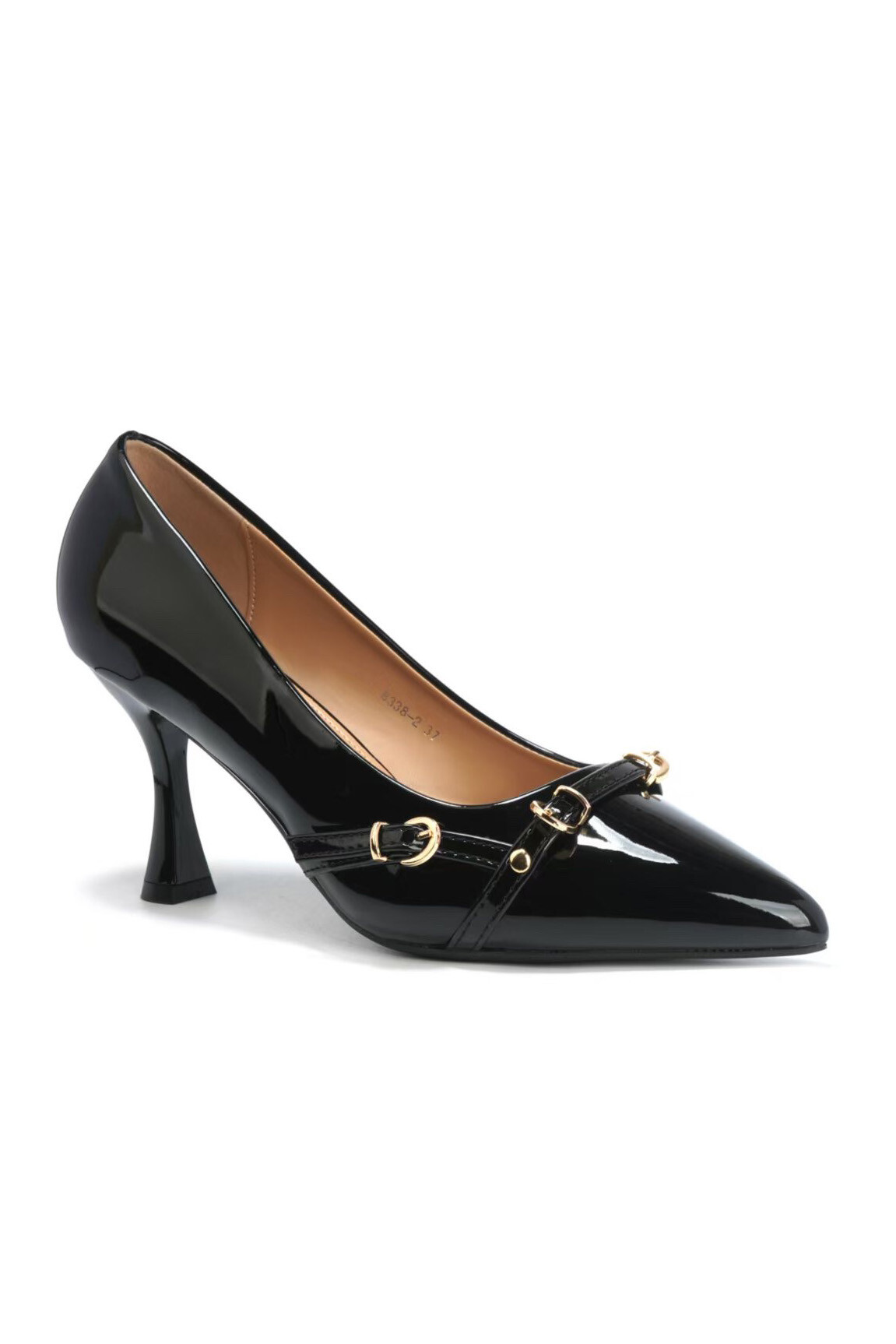 Wholesaler DAY-VINE - Women's Patent Leather Pumps – Gold Metal Buckle Details