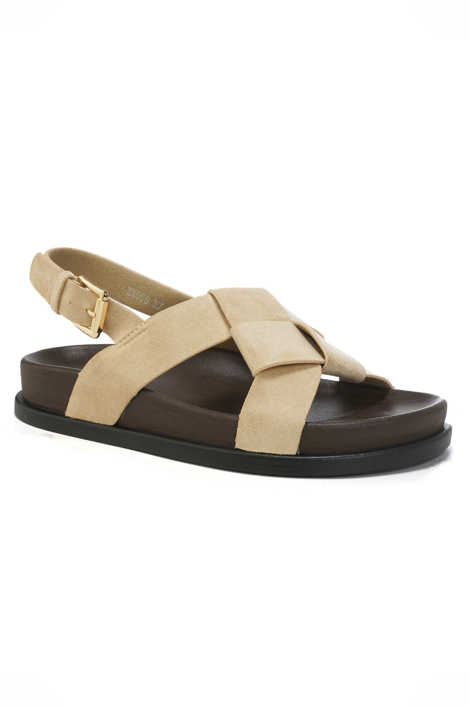 Grossiste DAY-VINE - Sandales Plates Femme Daim – Brides Croisées Tressées Slingback Semelle Confort