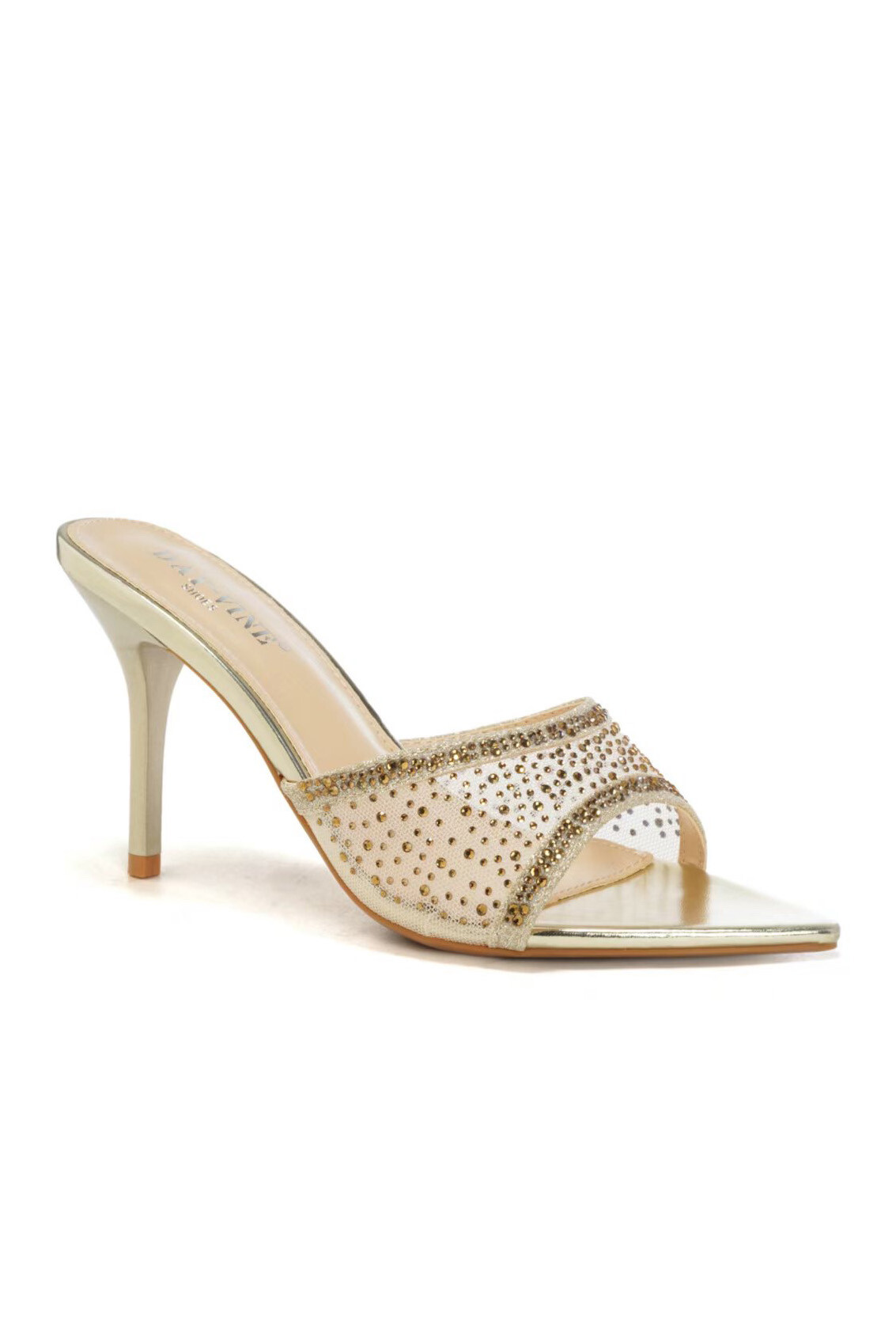 Grossiste DAY-VINE - Sandales à Talon Fin en Mesh Strassé – Mules Élégantes Bout Ouvert