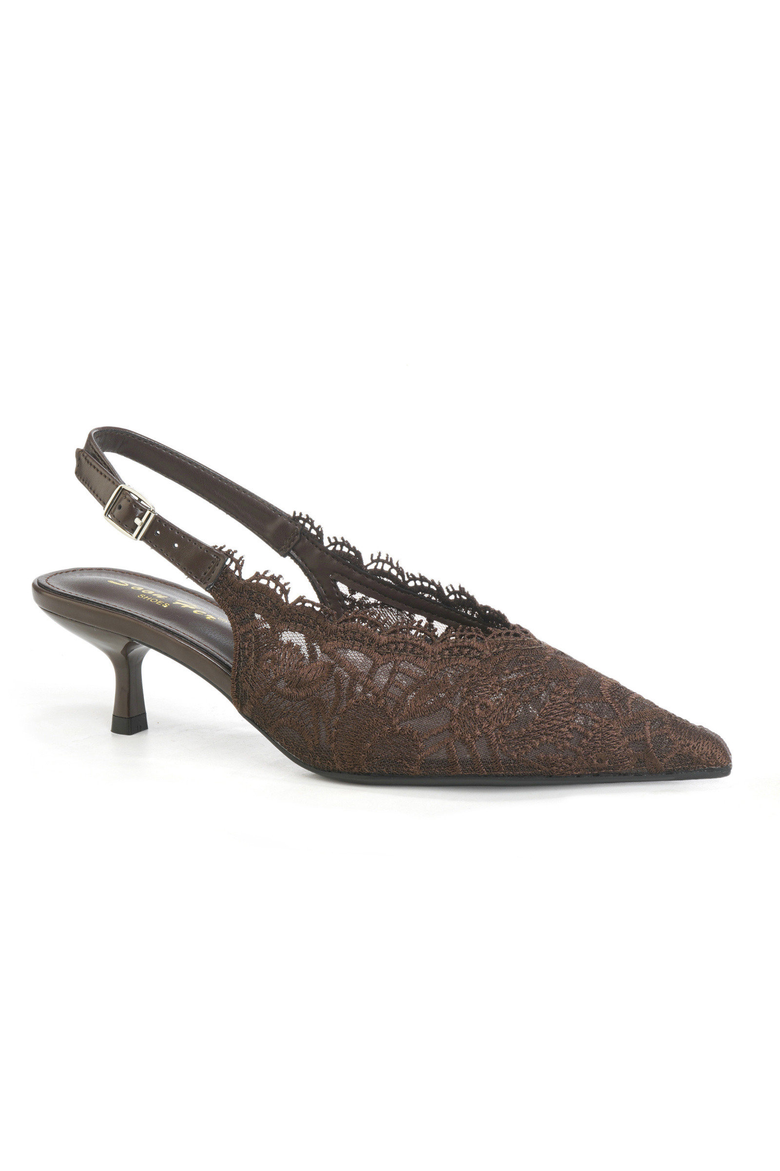 Grossiste DAY-VINE - Escarpins slingback en dentelle festonnée – Bout pointu talon fin