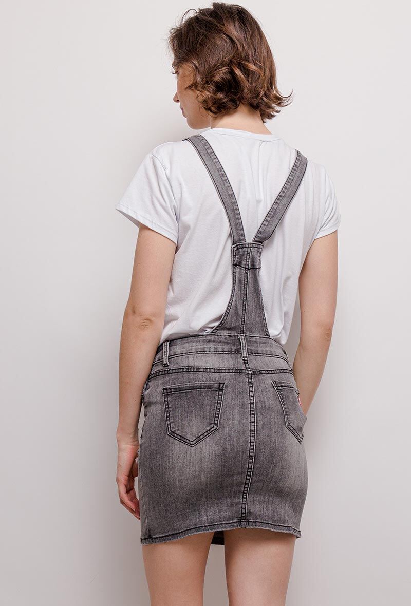 grey dungaree dress Nude Copper