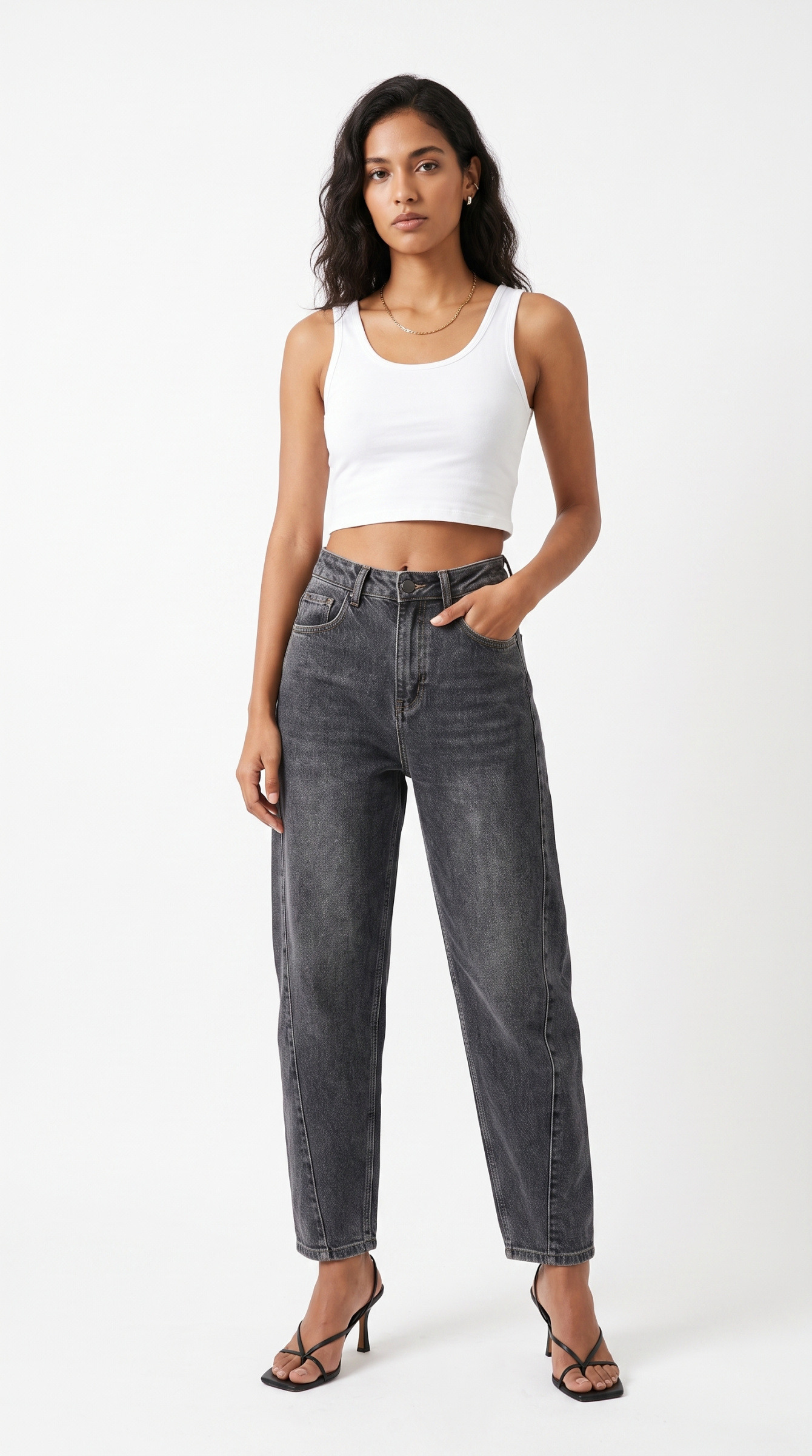 Wholesaler Daysie - Anthracite Grey Jeans with Offset Seams