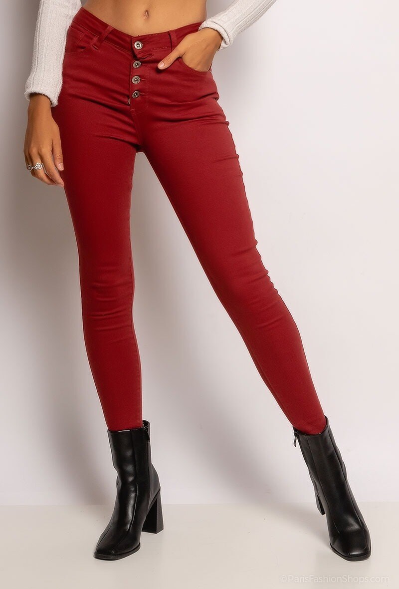 Grossiste Daysie - Pantalon skinny fermeture boutonnée