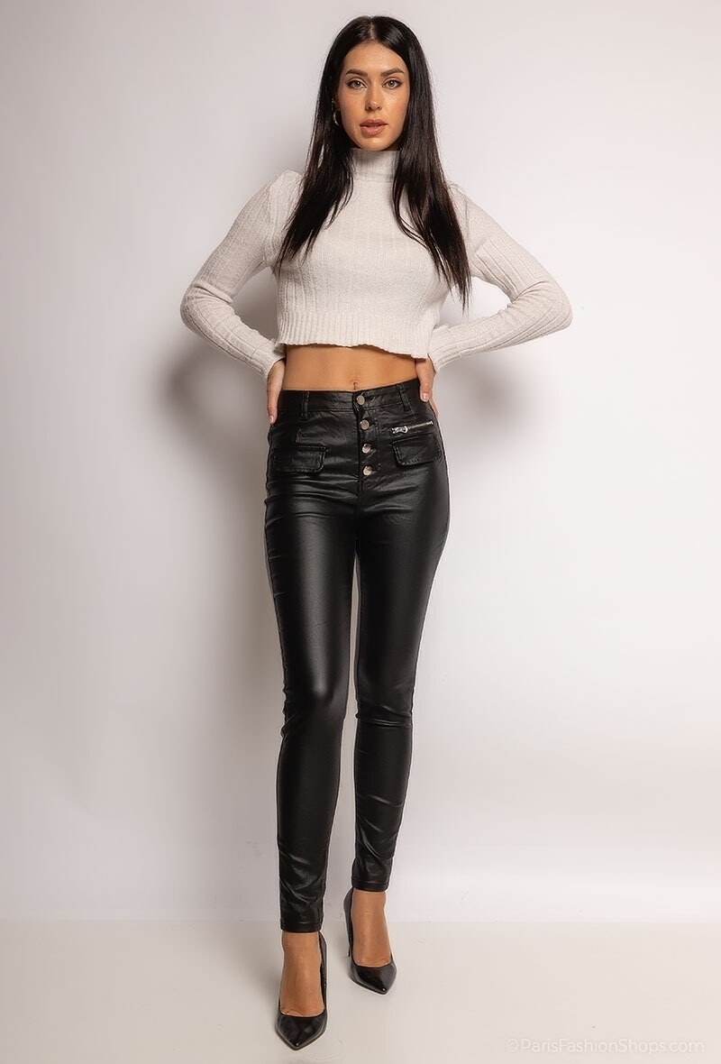 Grossiste Daysie - Pantalon slim en similicuir