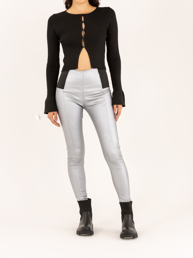 Wholesaler Daysie - Shiny Glitter Faux Leather Leggings