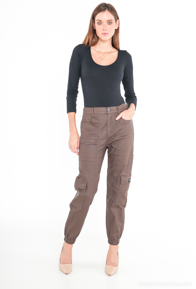 Grossiste Daysie - Pantalon cargo EN SIMILICUIR
