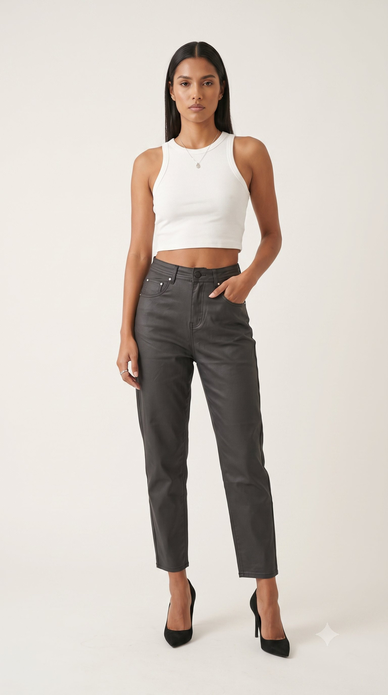 Wholesaler Daysie - MOM FIT FAUX LEATHER TROUSERS