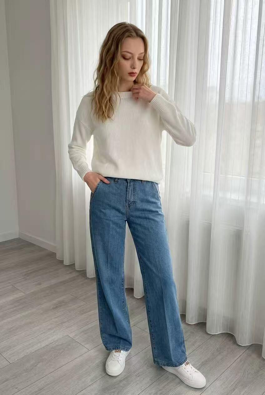 Grossista DEFENCE - Pantalone donna classico colore chiaro primaverile