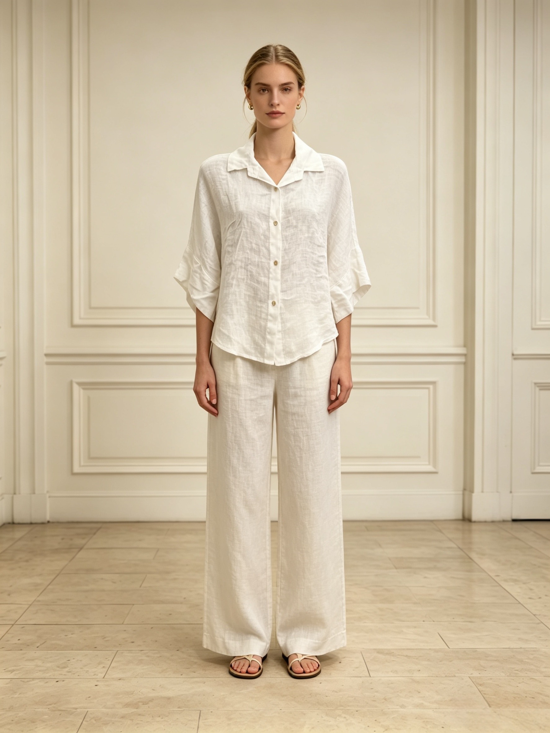 Wholesaler DEFILE - LINEN SHIRT SHORT SLEEVES