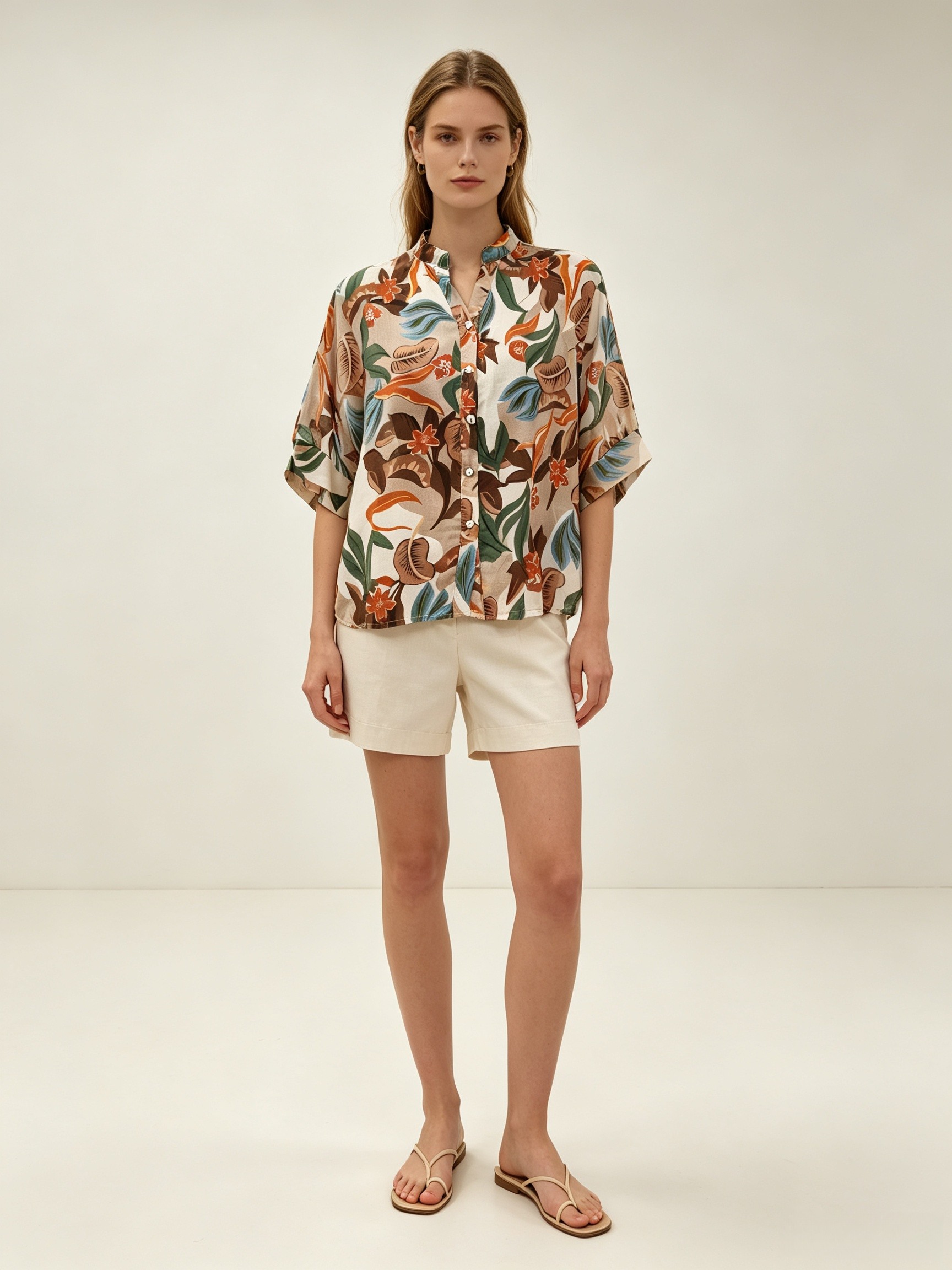 Grossista DEFILE - CAMICIA FLOREALE MEZZE MANICHE