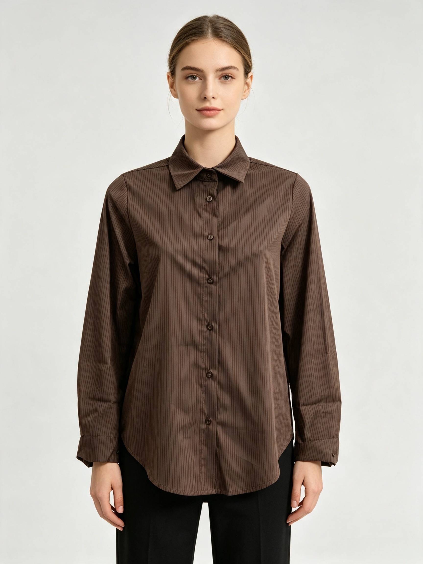 Grossista DEFILE - CAMICIA A RIGHE MANICHE LUNGHE