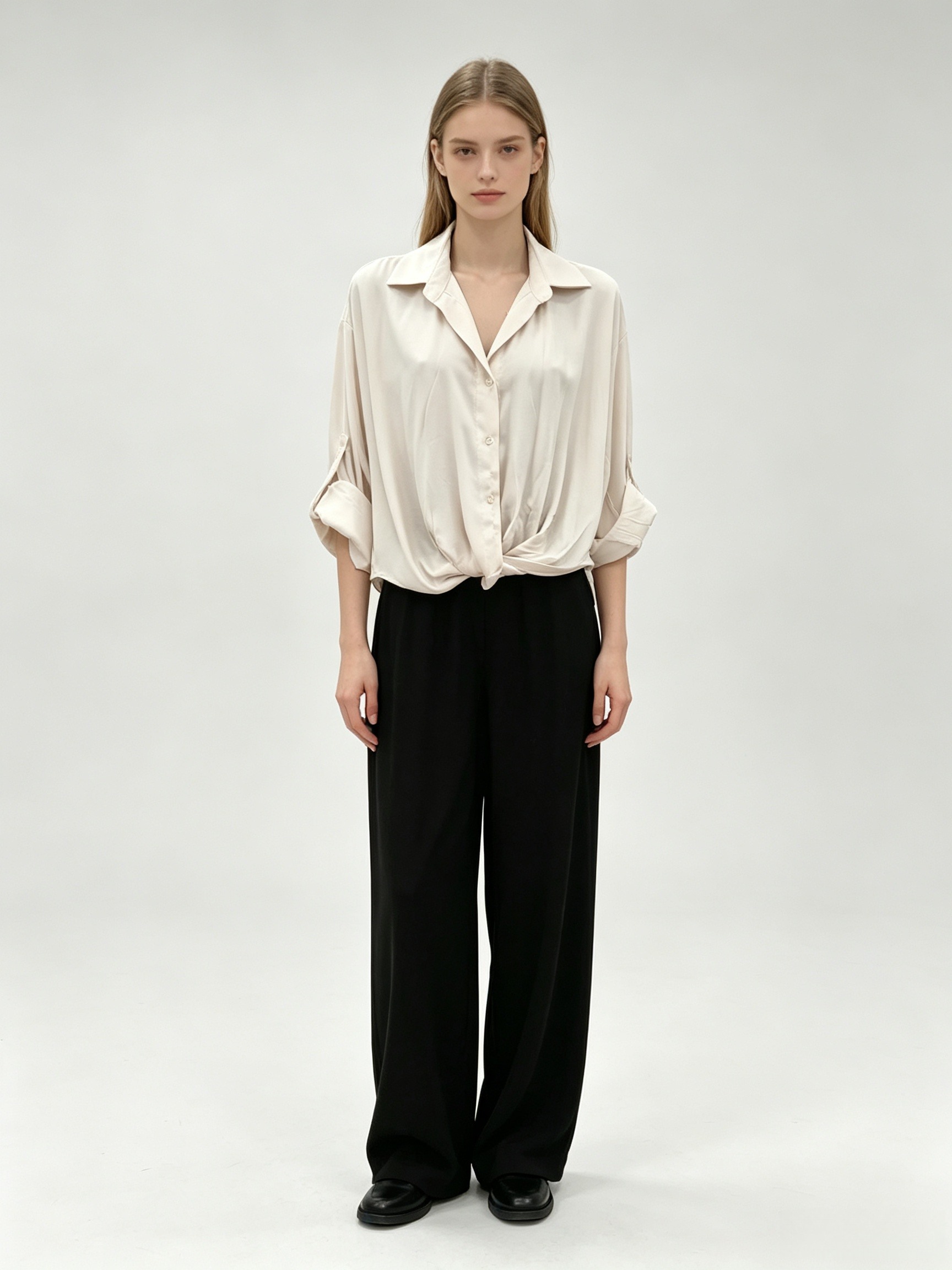 Wholesaler DEFILE - KNOTTED SHIRT SET WIDE-LEG PANTS