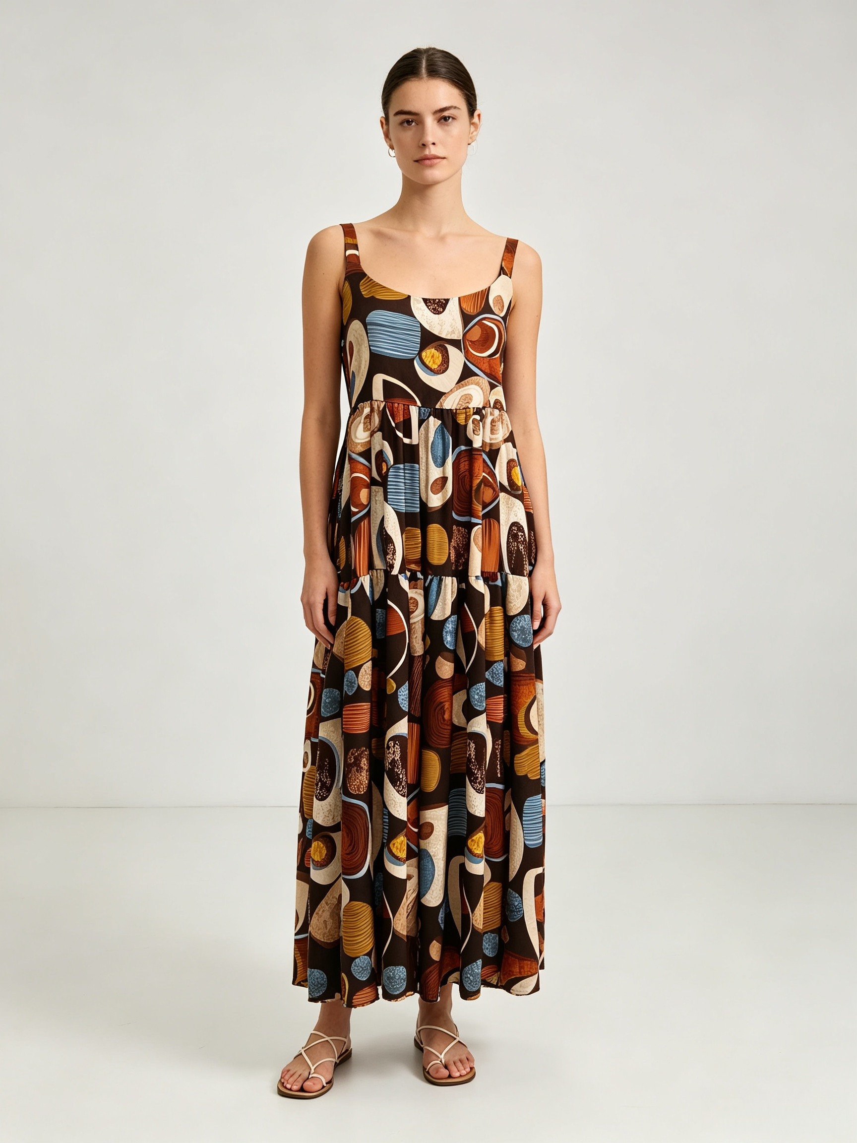 Mayorista DEFILE - Vestido de tirantes estampado