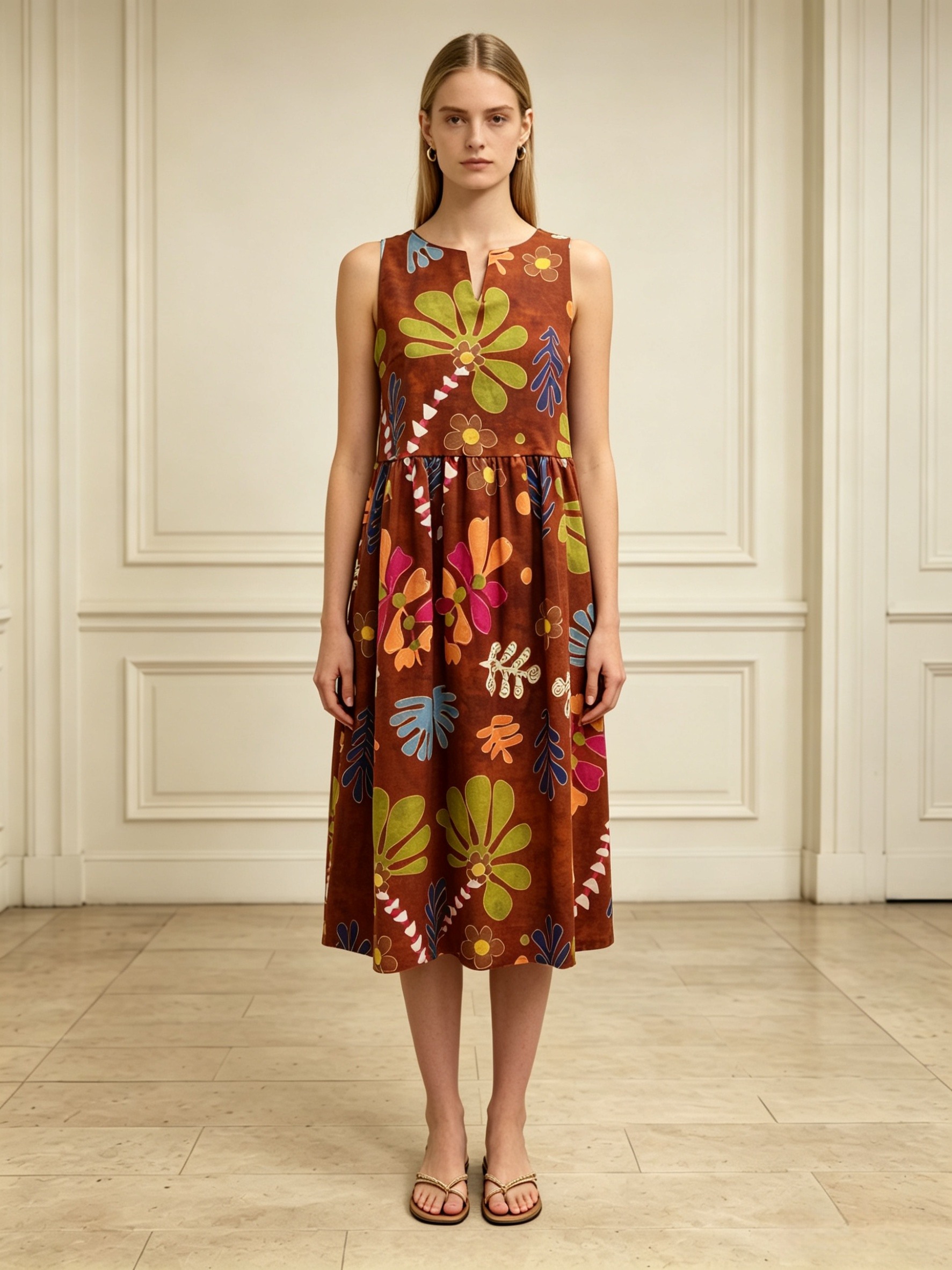 Großhändler DEFILE - ÄRMELLOSES KLEID MIT PRINT