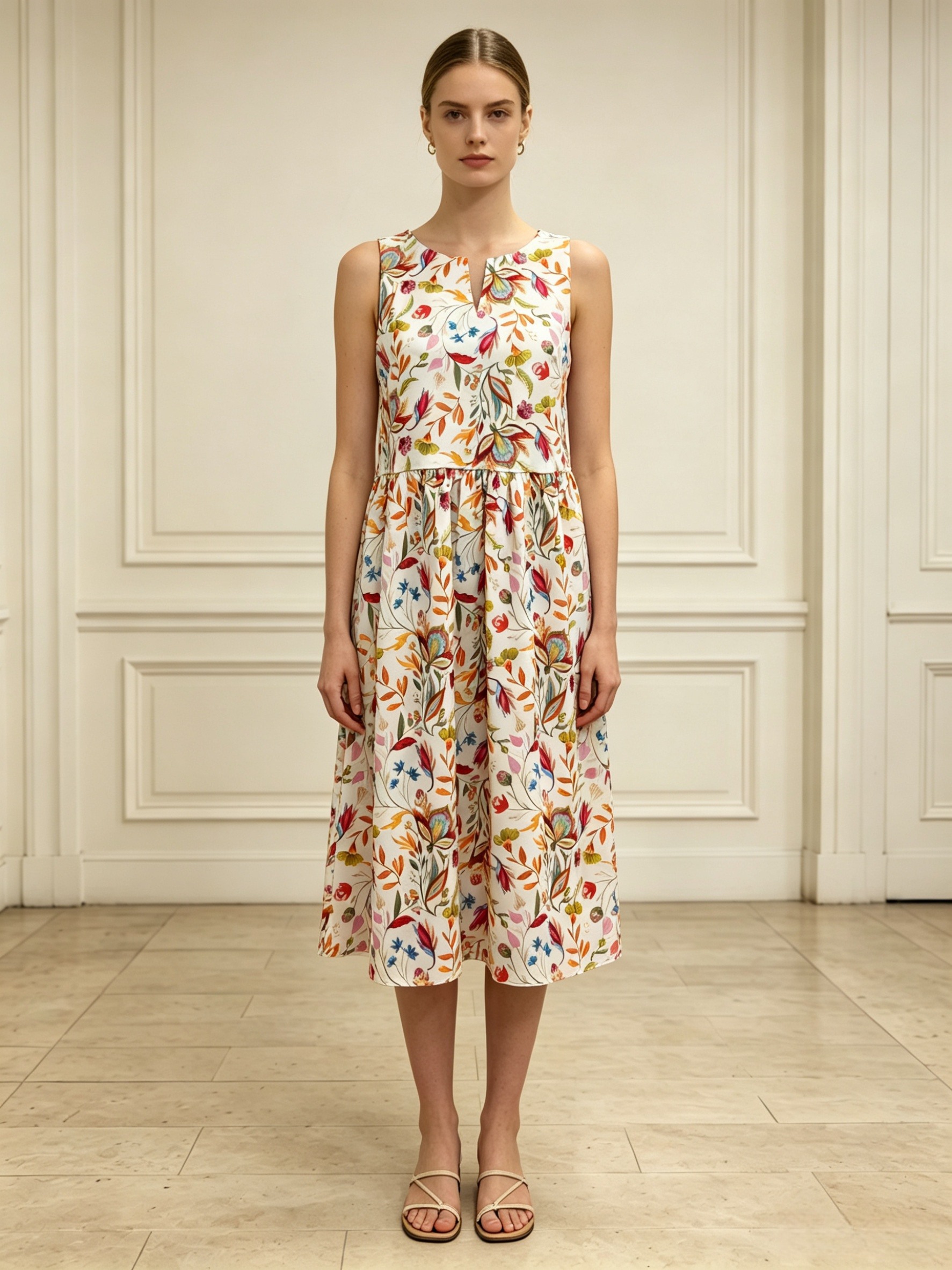 Großhändler DEFILE - ÄRMELLOSES BLUMENKLEID