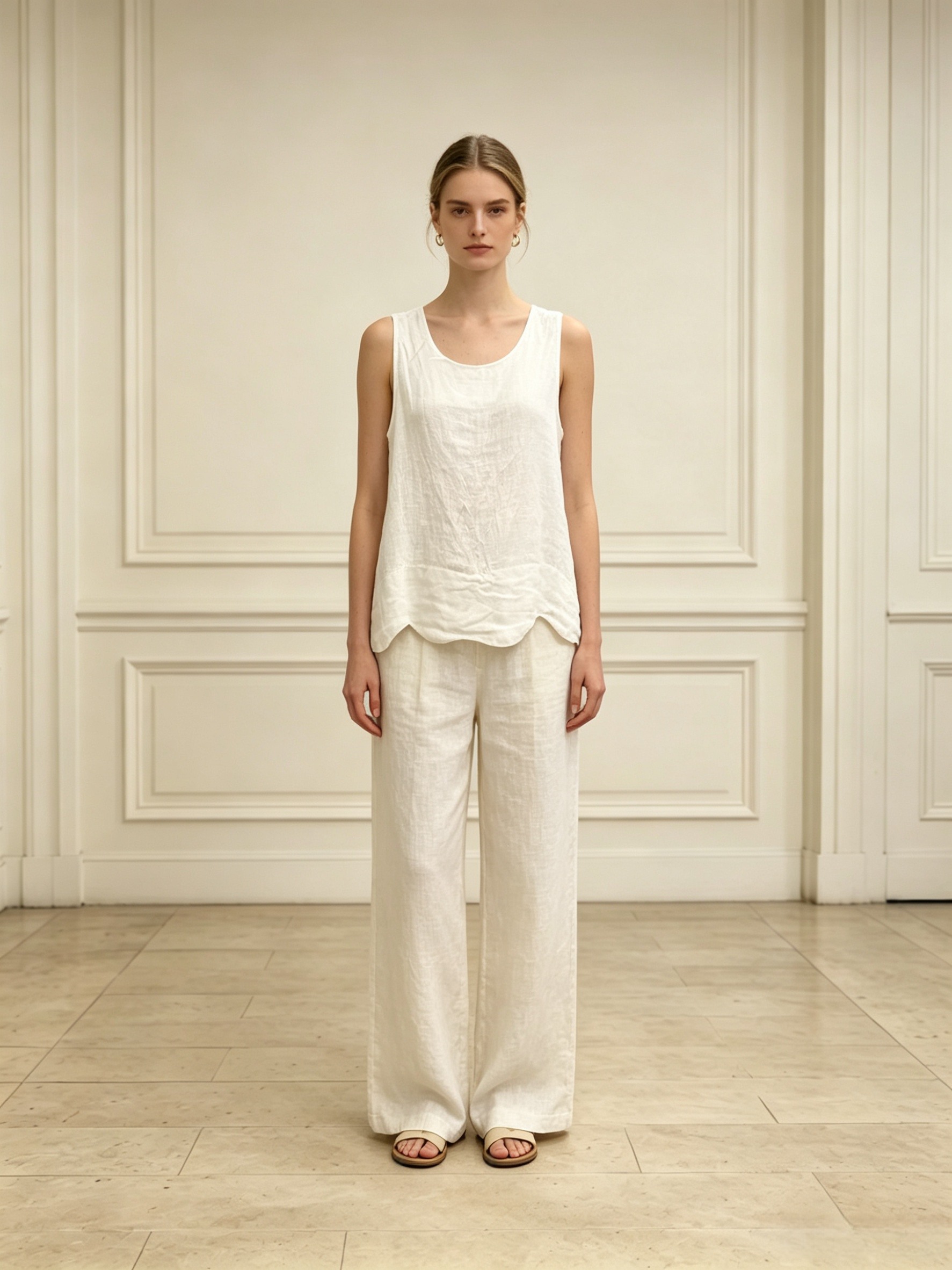 Wholesaler DEFILE - SOLID LINEN TANK TOP
