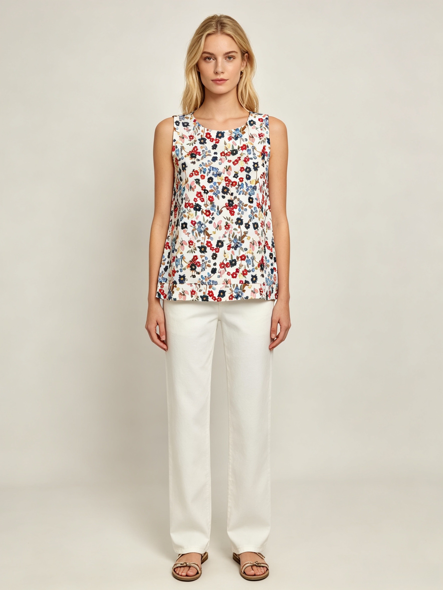 Wholesaler DEFILE - SLEEVELESS CREW NECK TOP