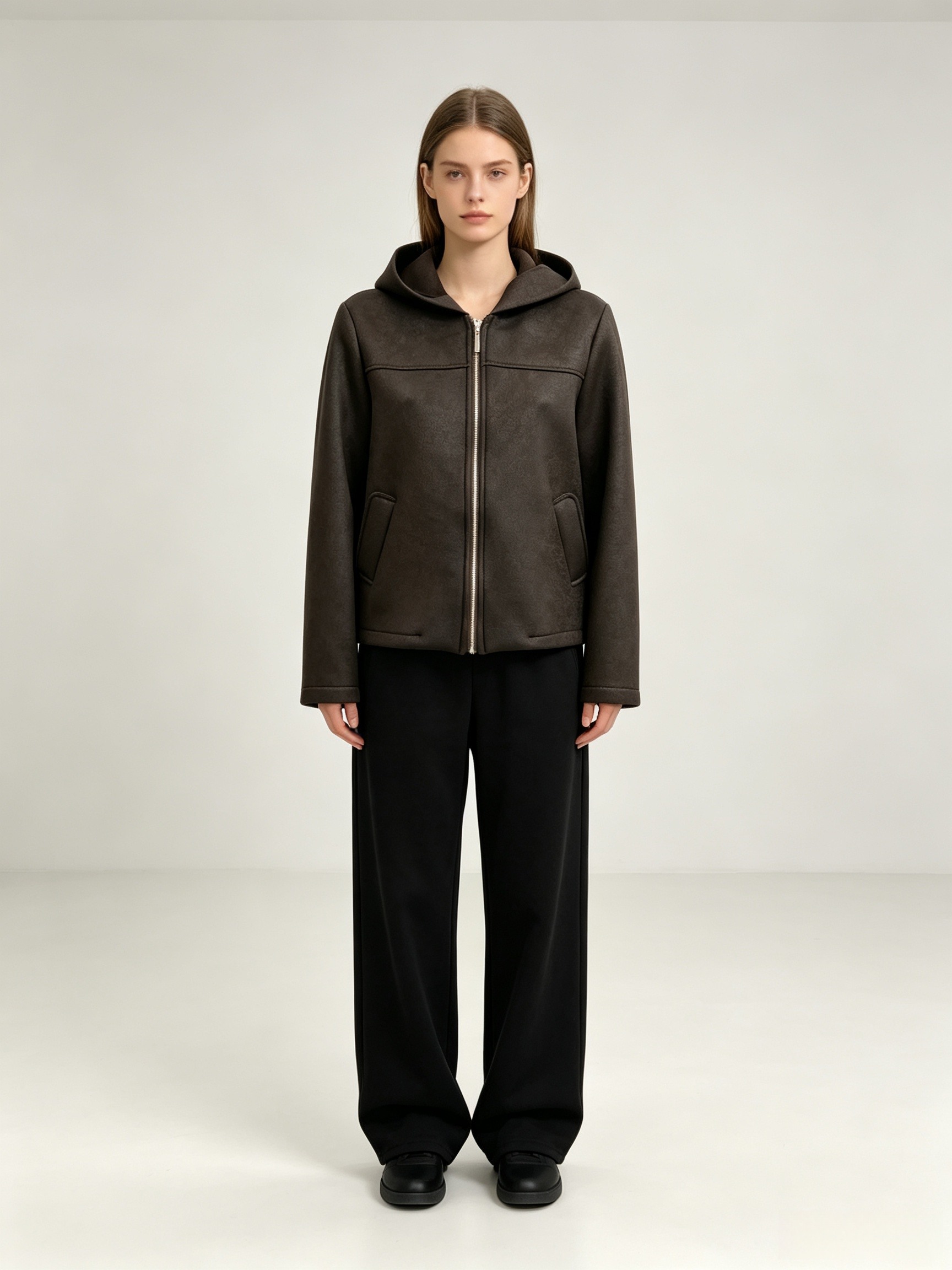 Wholesaler DEFILE - Hooded jacket with central zip