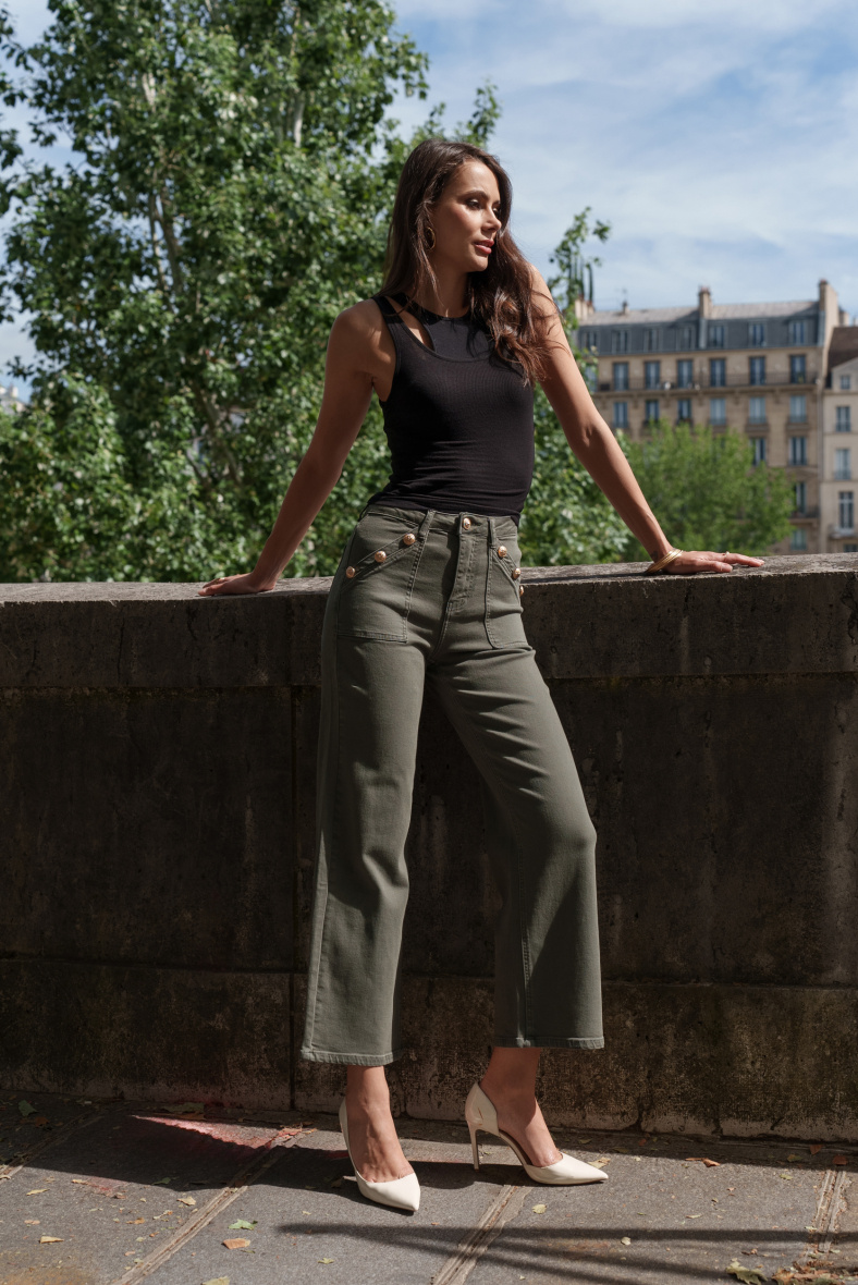 Grossista DENIM LIFE - Jeans a gamba larga con bottoni