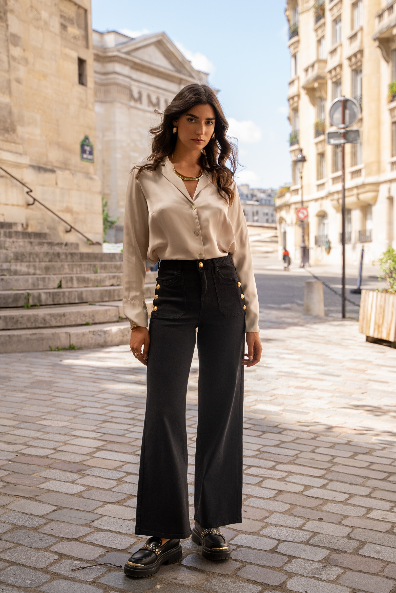 Wholesaler DENIM LIFE - Straight wide stretch jeans