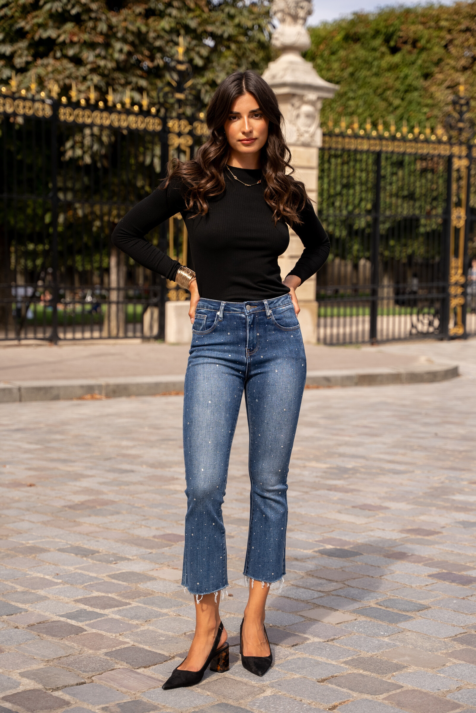 Wholesaler DENIM LIFE - Skinny stretch jeans with skulls