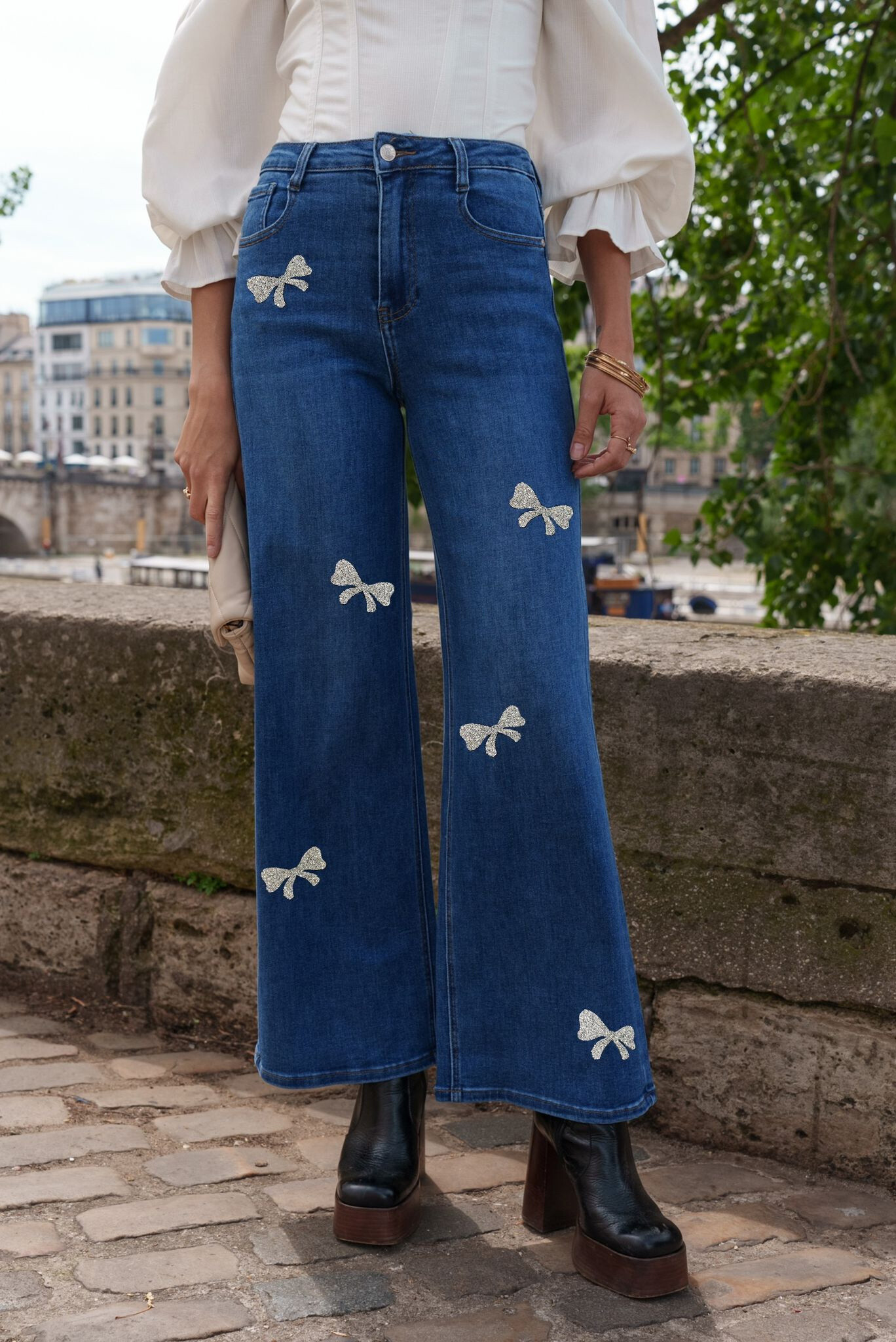 Wholesaler DENIM LIFE - Straight wide stretch jeans