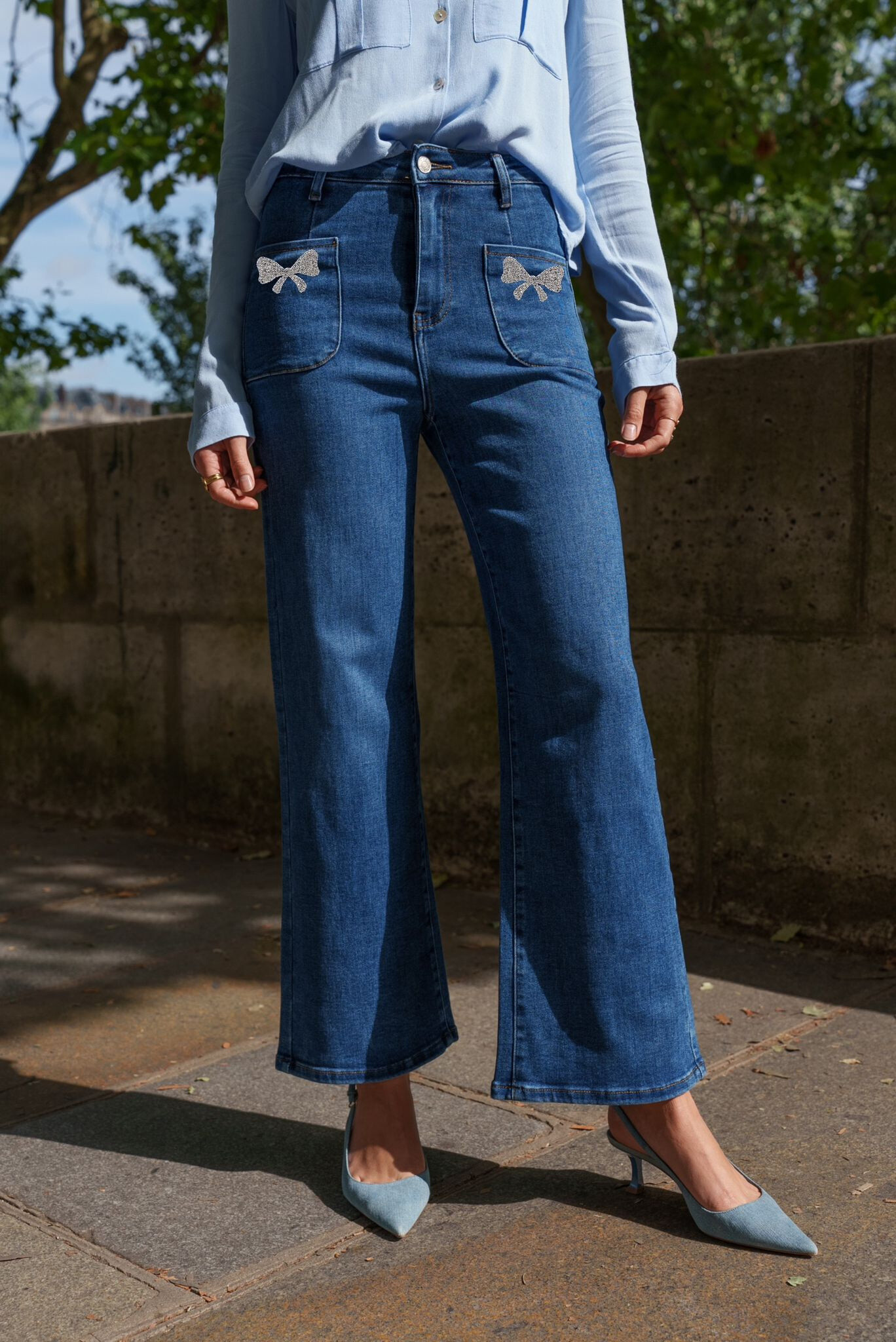 Wholesaler DENIM LIFE - Wide leg stretch jeans