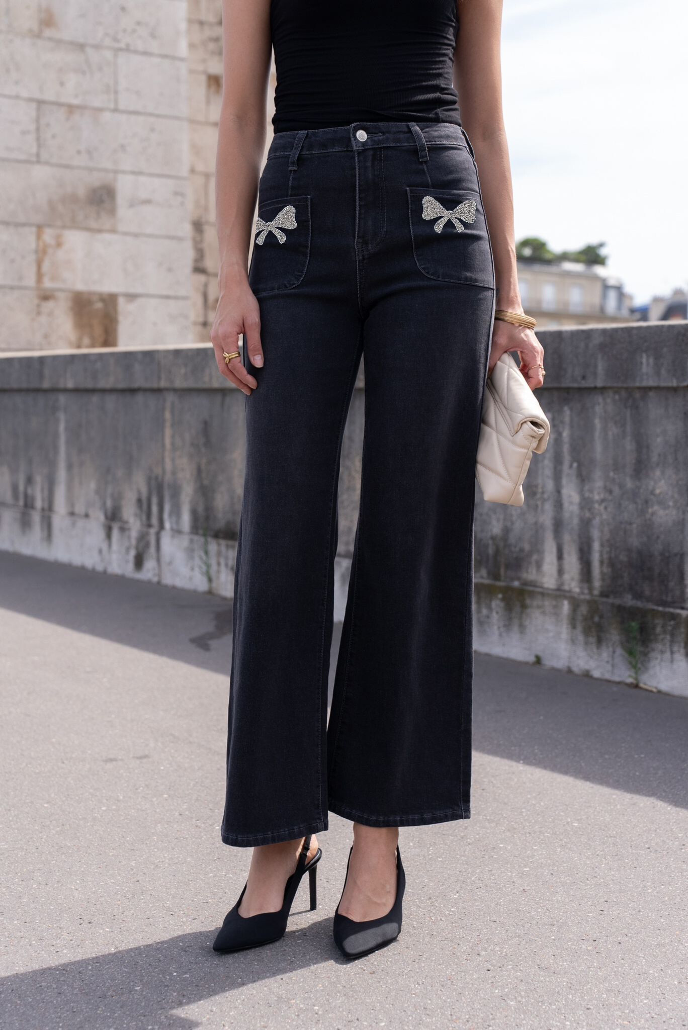 Wholesaler DENIM LIFE - Wide leg stretch jeans