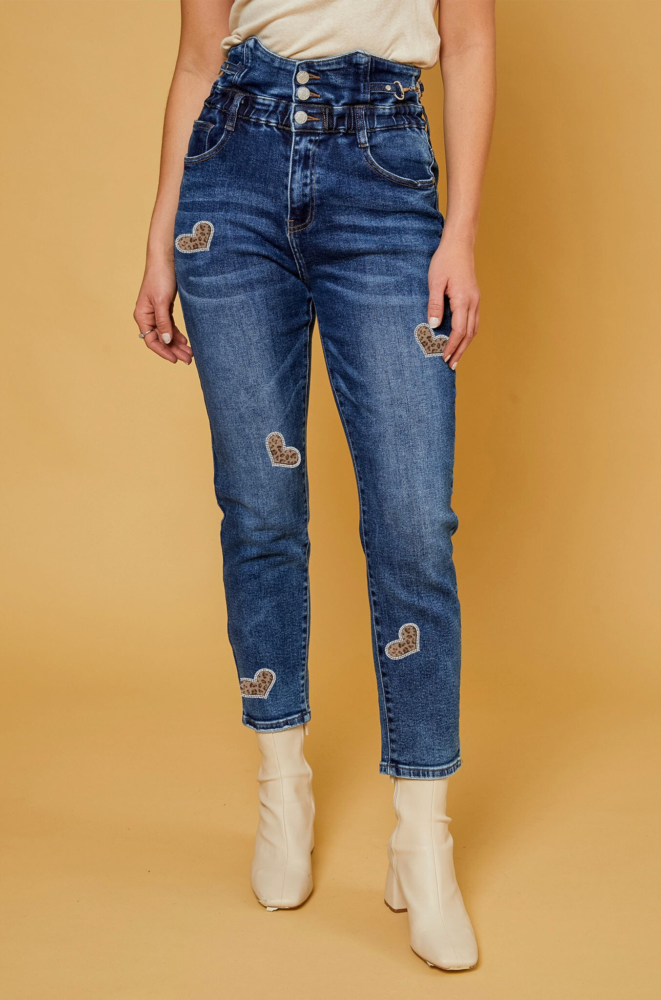 Wholesaler DENIM LIFE - Buttoned stretch baggy jeans with elastic waist