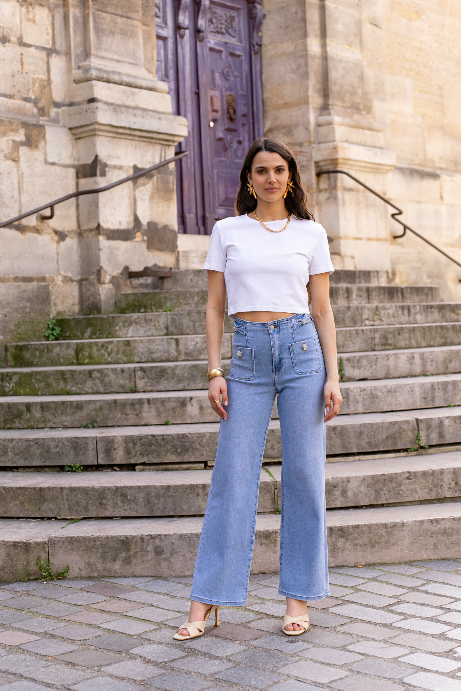 Mayorista DENIM LIFE - Vaqueros skinny elásticos con encaje