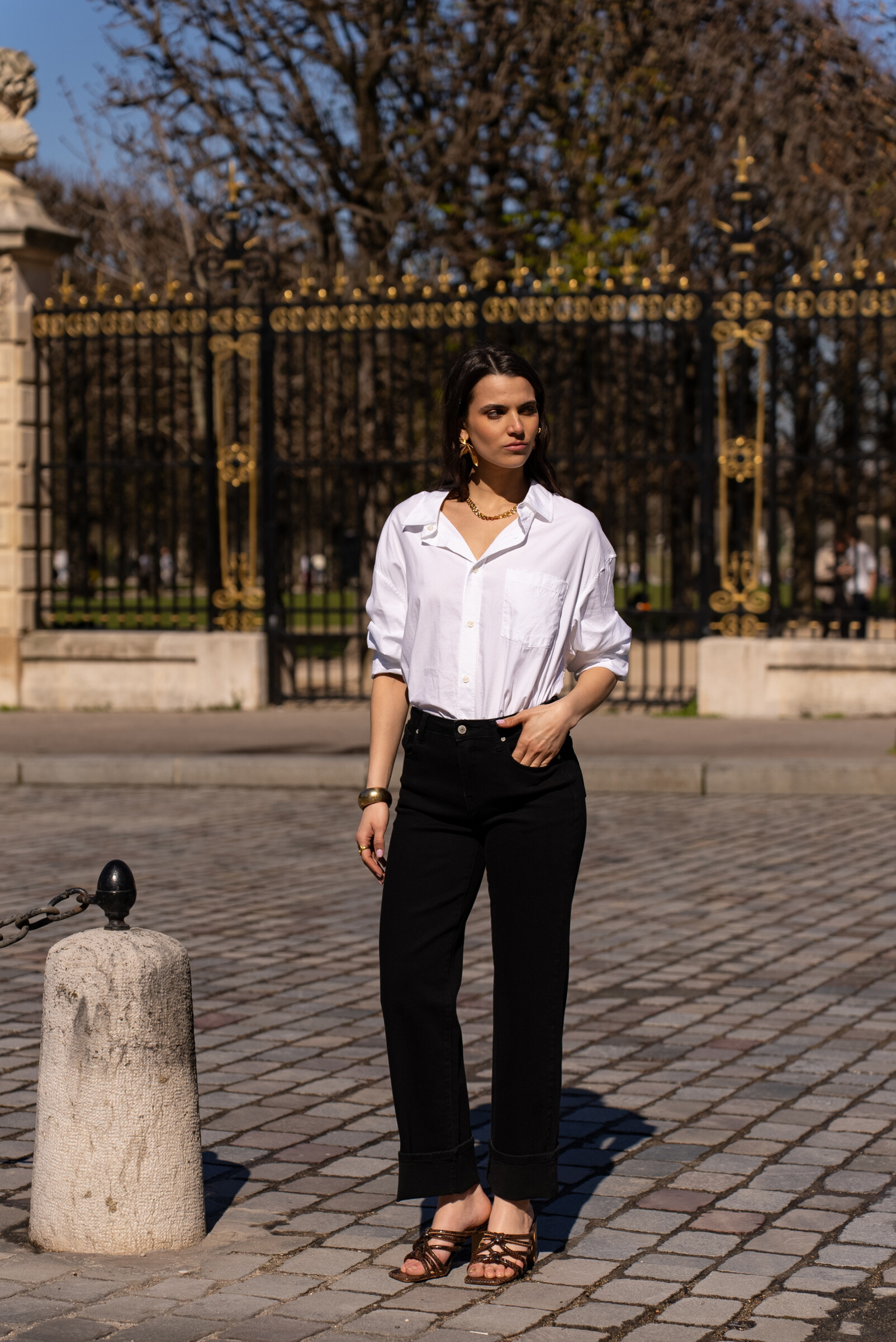 Grossista DENIM LIFE - Jeans dritti e larghi in tessuto stretch con risvolto