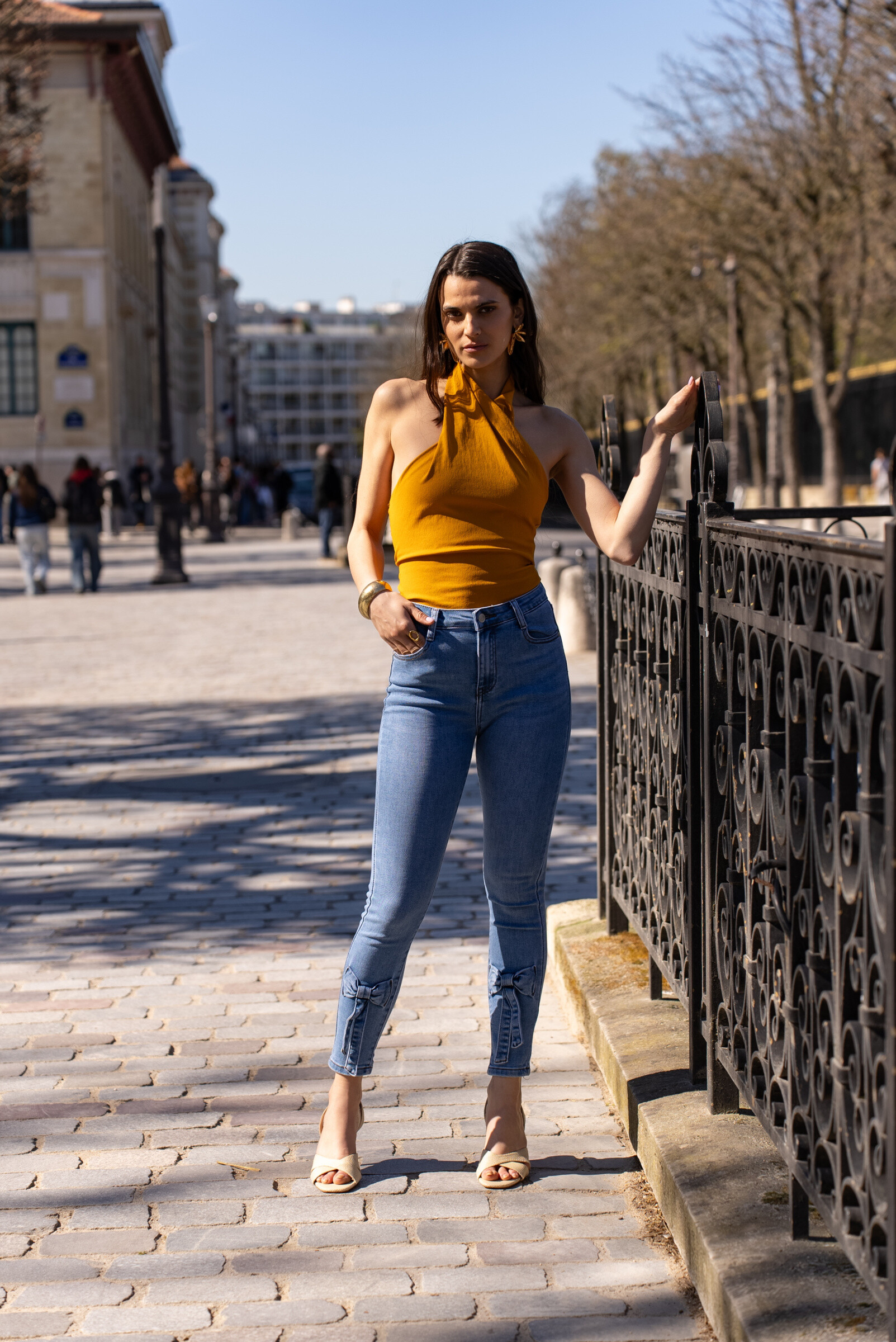 Mayorista DENIM LIFE - Jean Skinny Stretch con nudos de mariposa