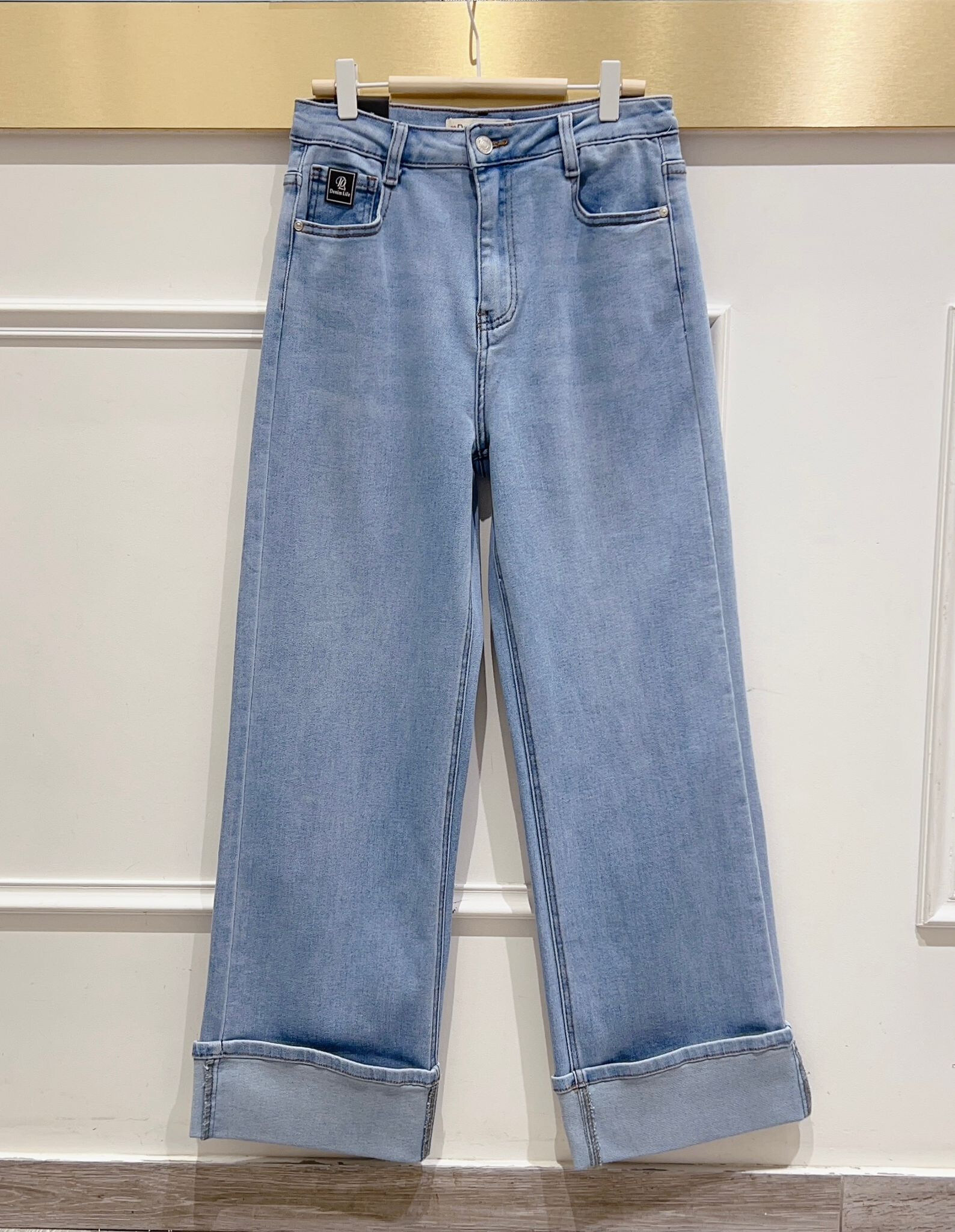 Wholesaler DENIM LIFE - Plus Size Stretch Wide Leg Jeans
