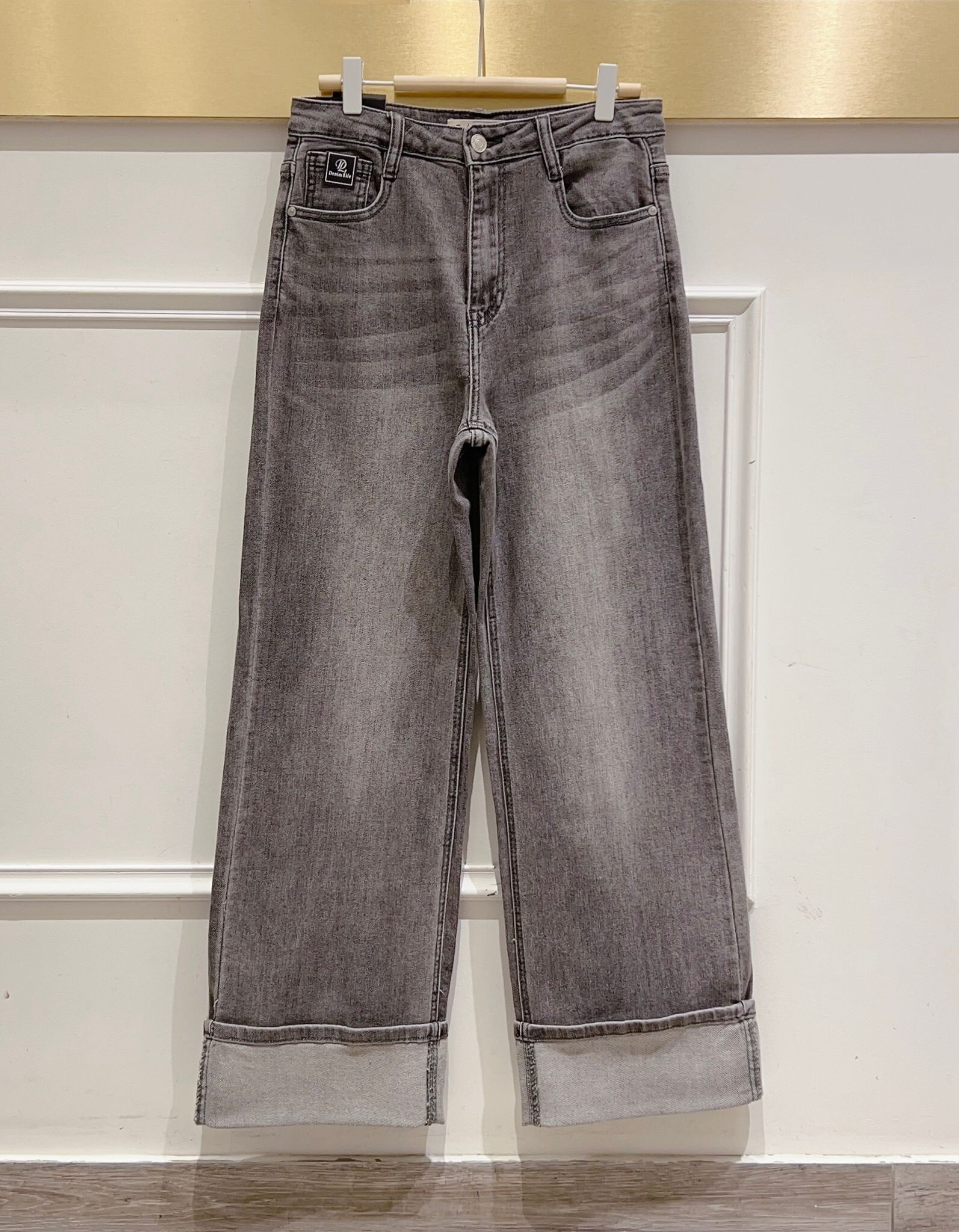 Wholesaler DENIM LIFE - Plus Size Stretch Wide Leg Jeans