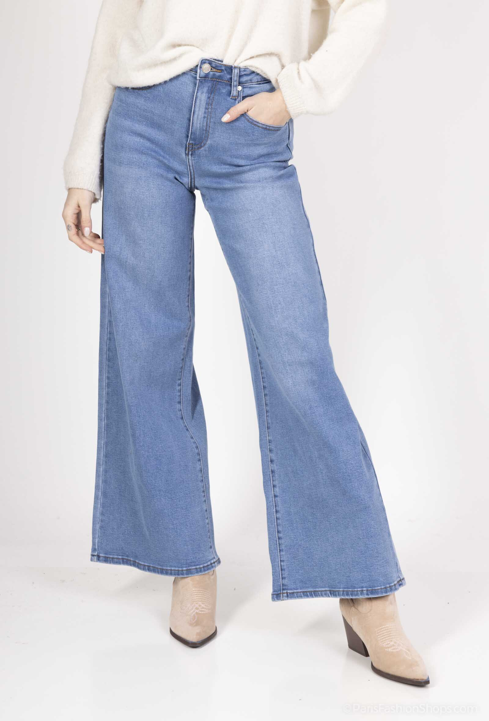 Wholesaler DENIM LIFE - Stretch Palazzo Jeans
