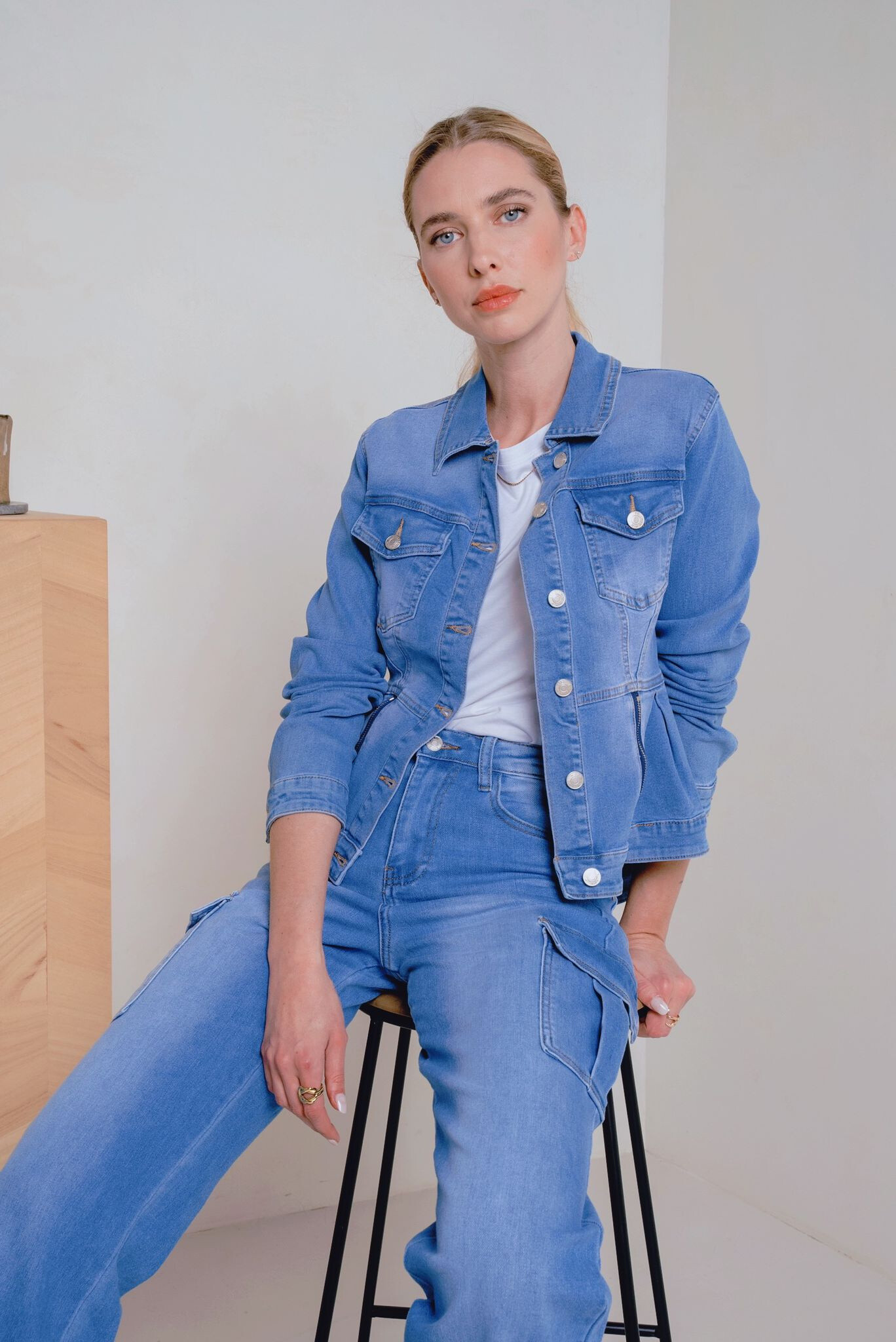Grossiste DENIM LIFE - Veste en jean stretch évasée volante