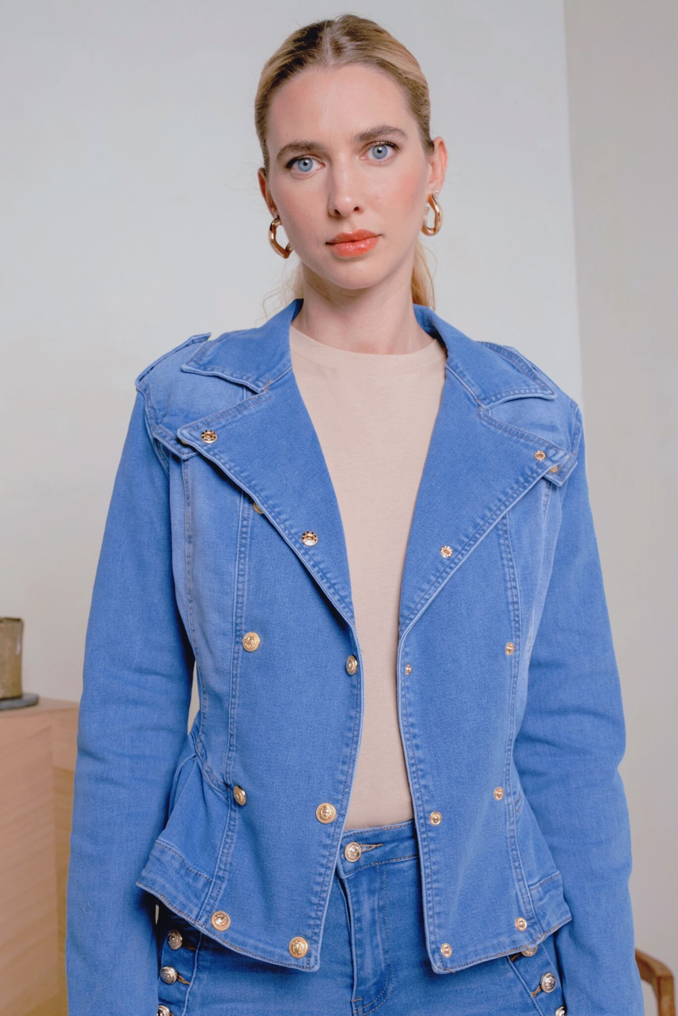 Grossiste DENIM LIFE - Veste en jean stretch évasée volante