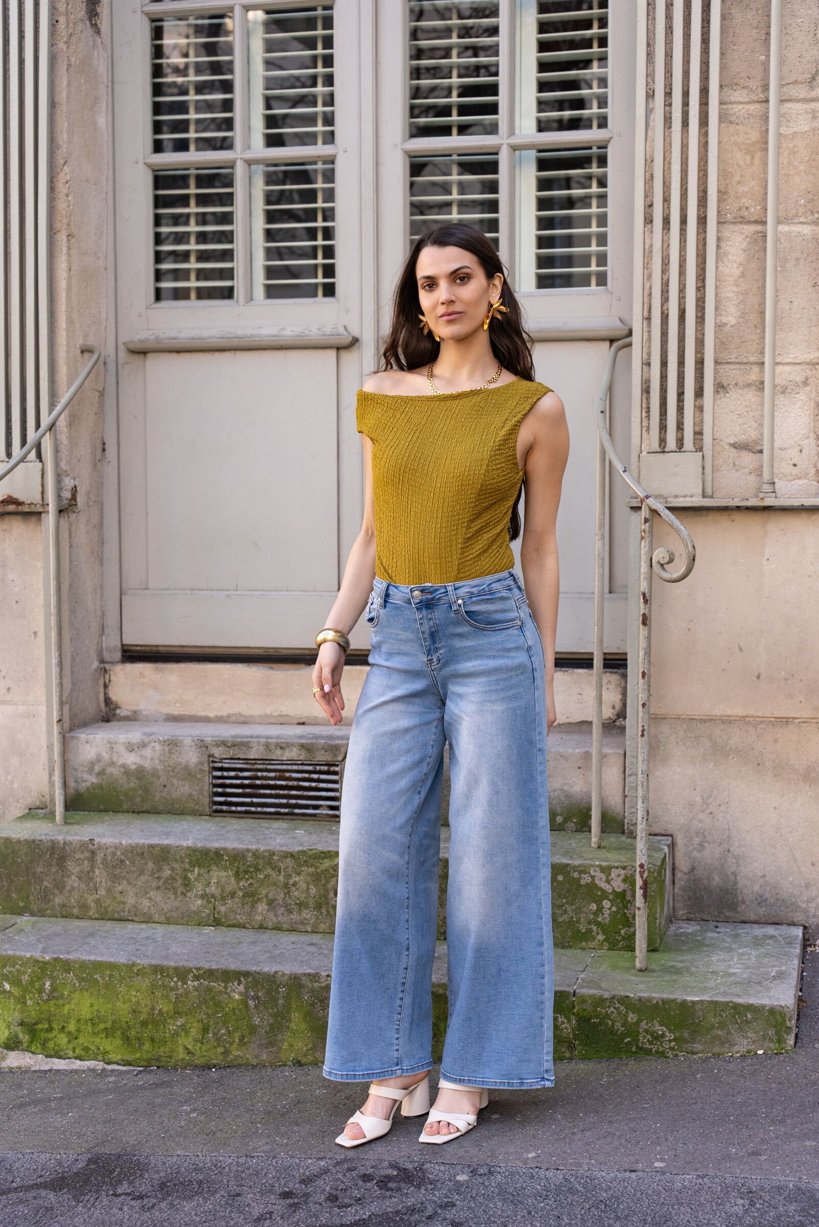 Großhändler DENIM LIFE - Enge Stretch-Jeans mit Spitze