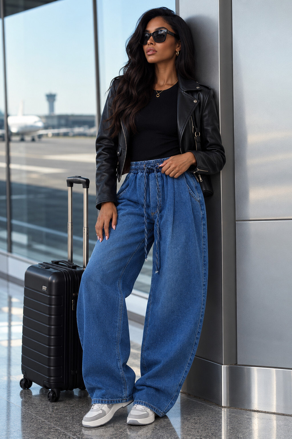 Großhändler DENIM LIFE - Gefaltete Stretch-Barrel-Jeans
