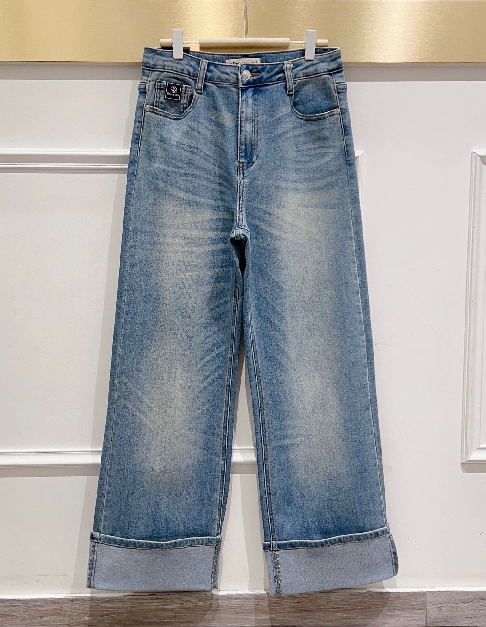 Wholesaler DENIM LIFE - Plus Size Stretch Wide Leg Jeans