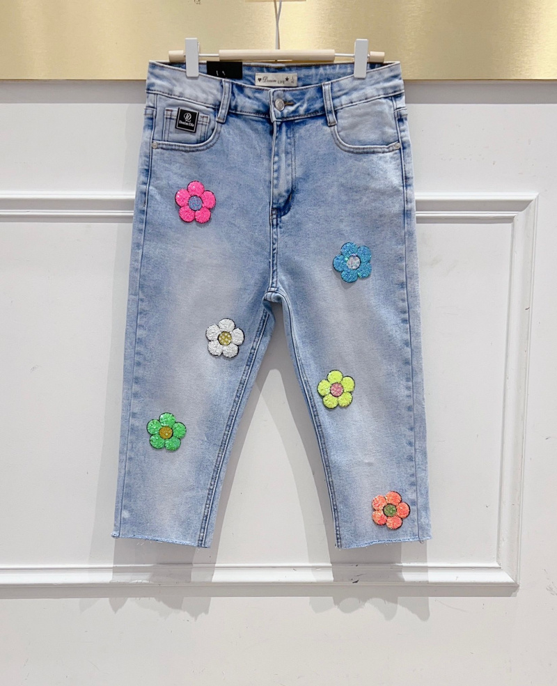 Grossiste DENIM LIFE - Pantacourt en Jean skinny stretch super grande taille