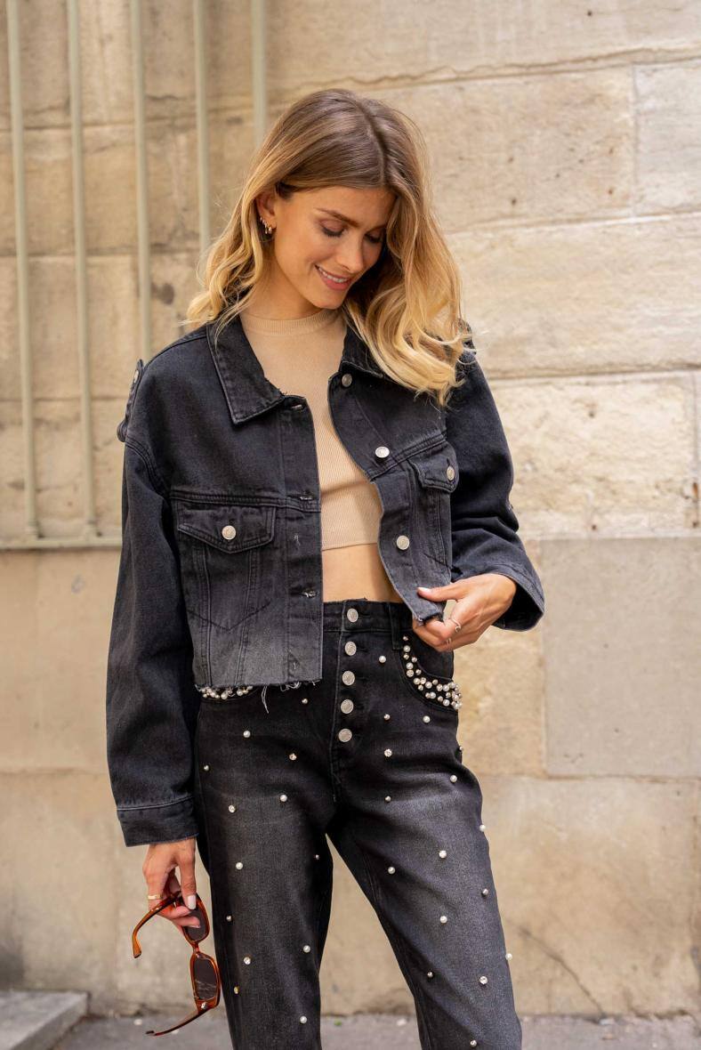 Wholesaler DENIM LIFE - Two-tone oversized denim jacket