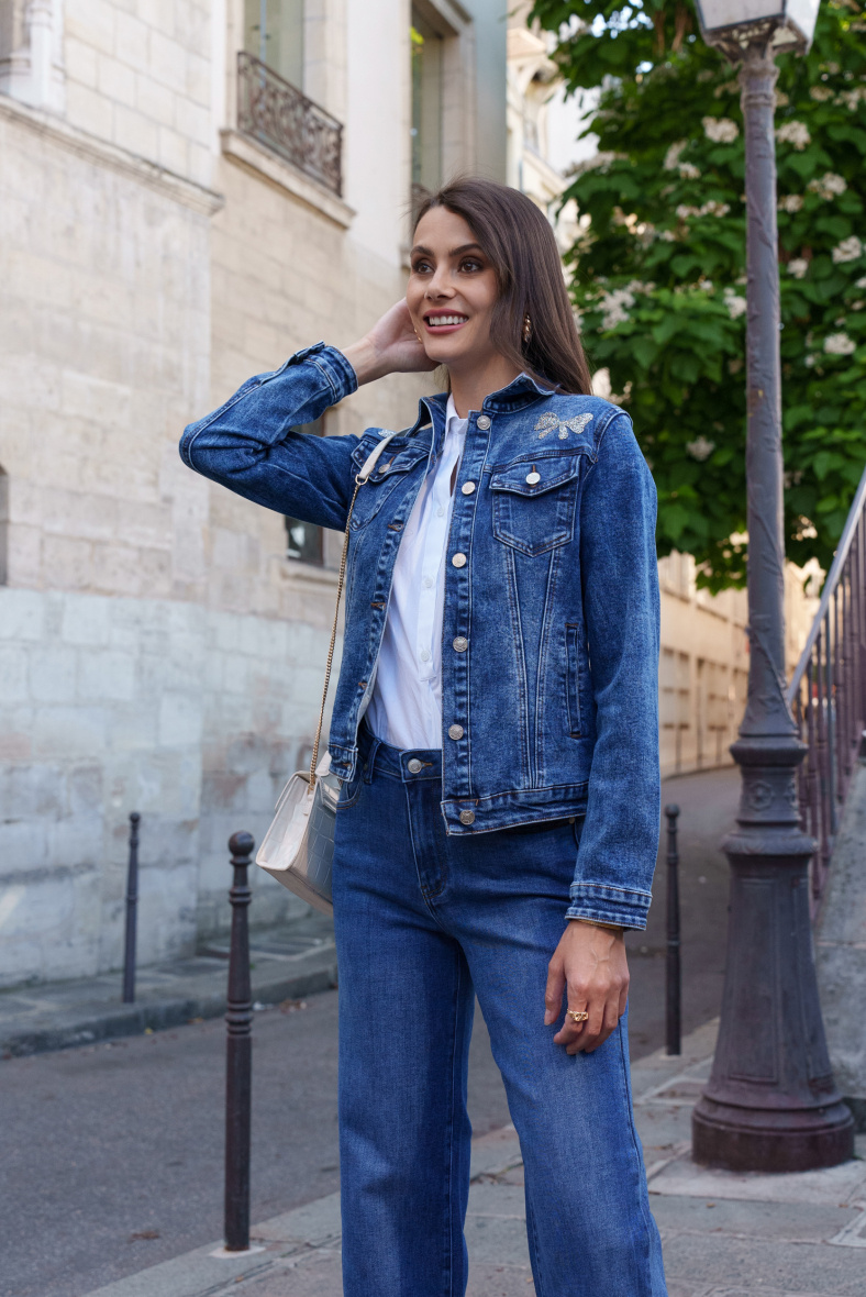 Großhändler DENIM LIFE - Stretch-Jeansjacke in Übergröße